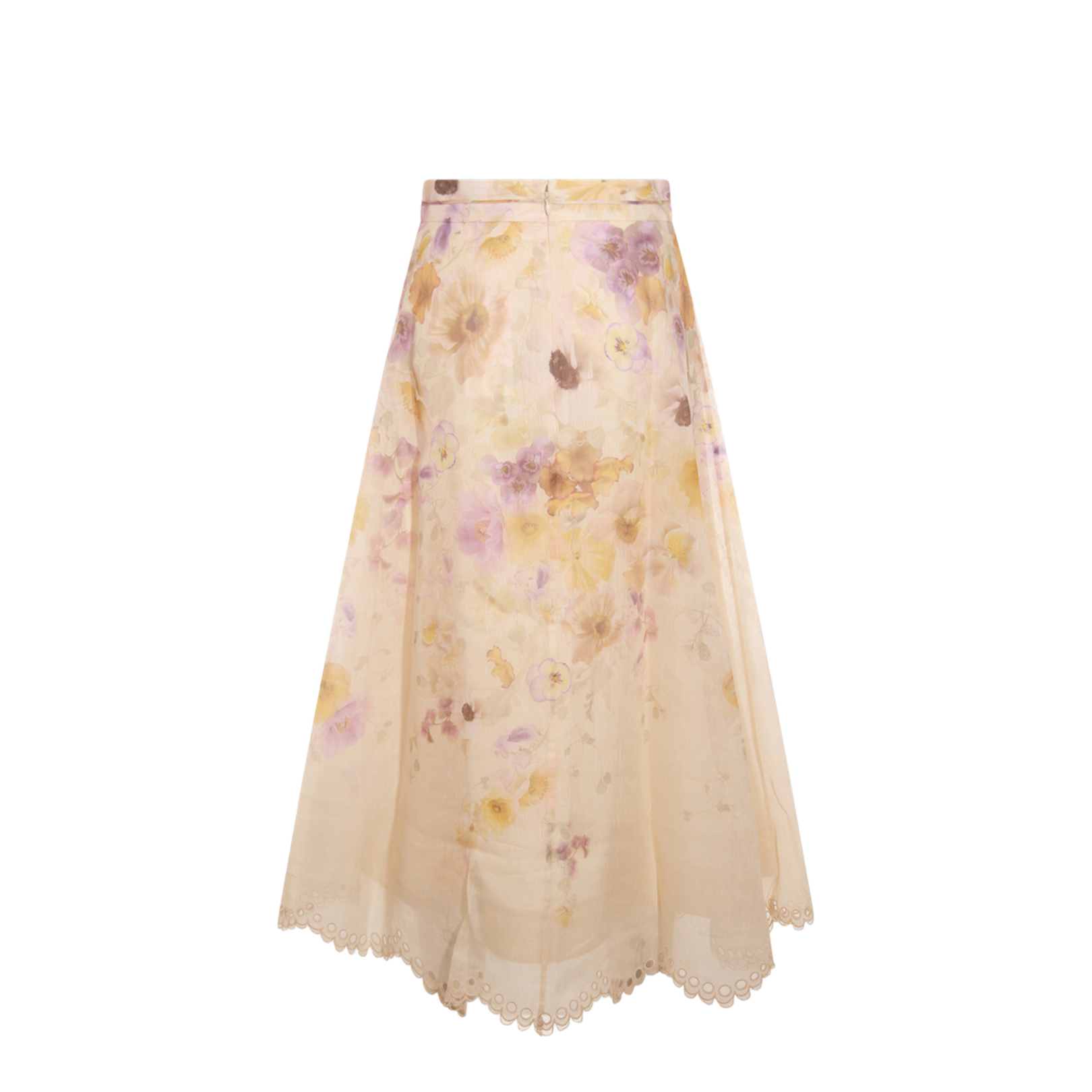 Printed linen blend Memento skirt