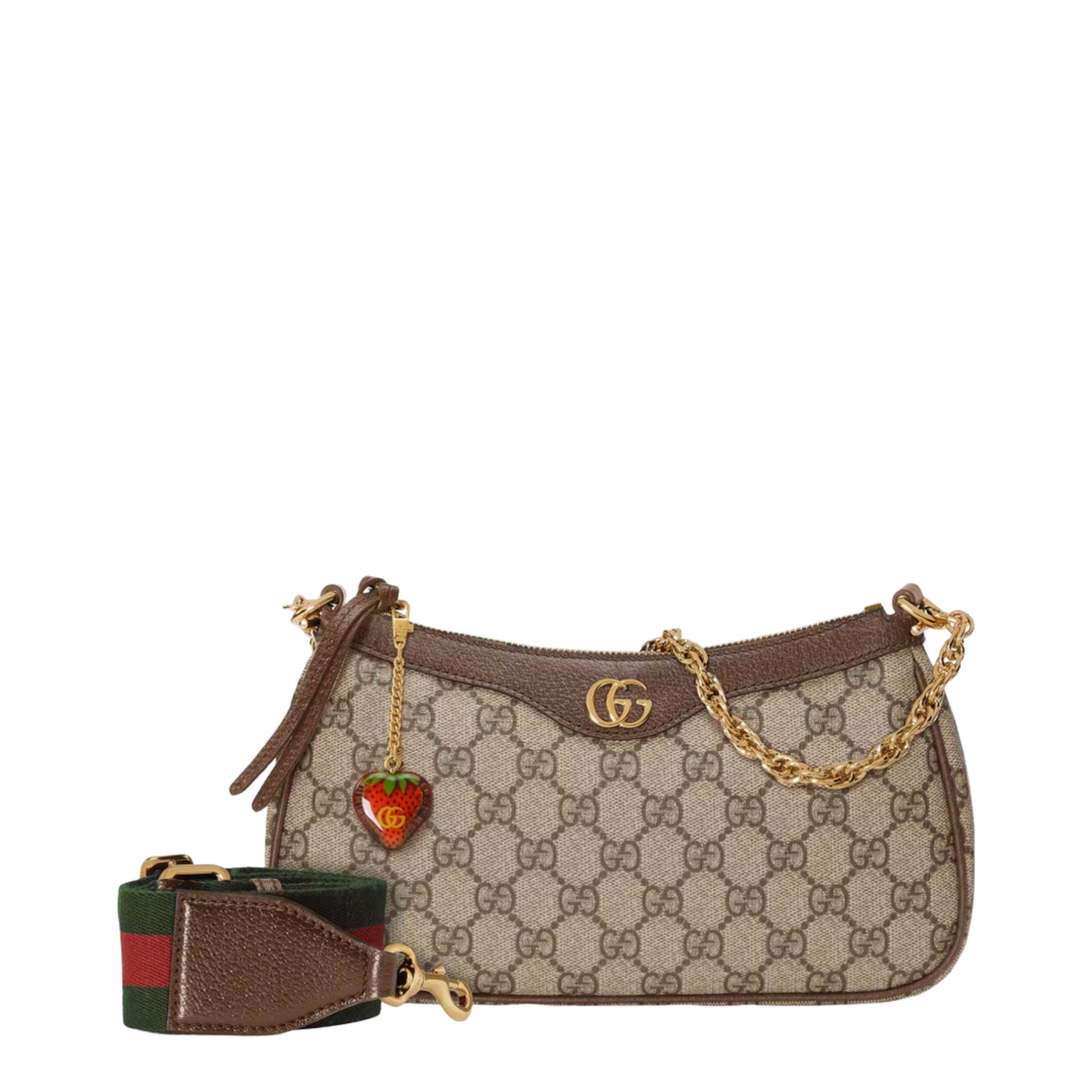 Ophidia Mini Leather Bag - Brown