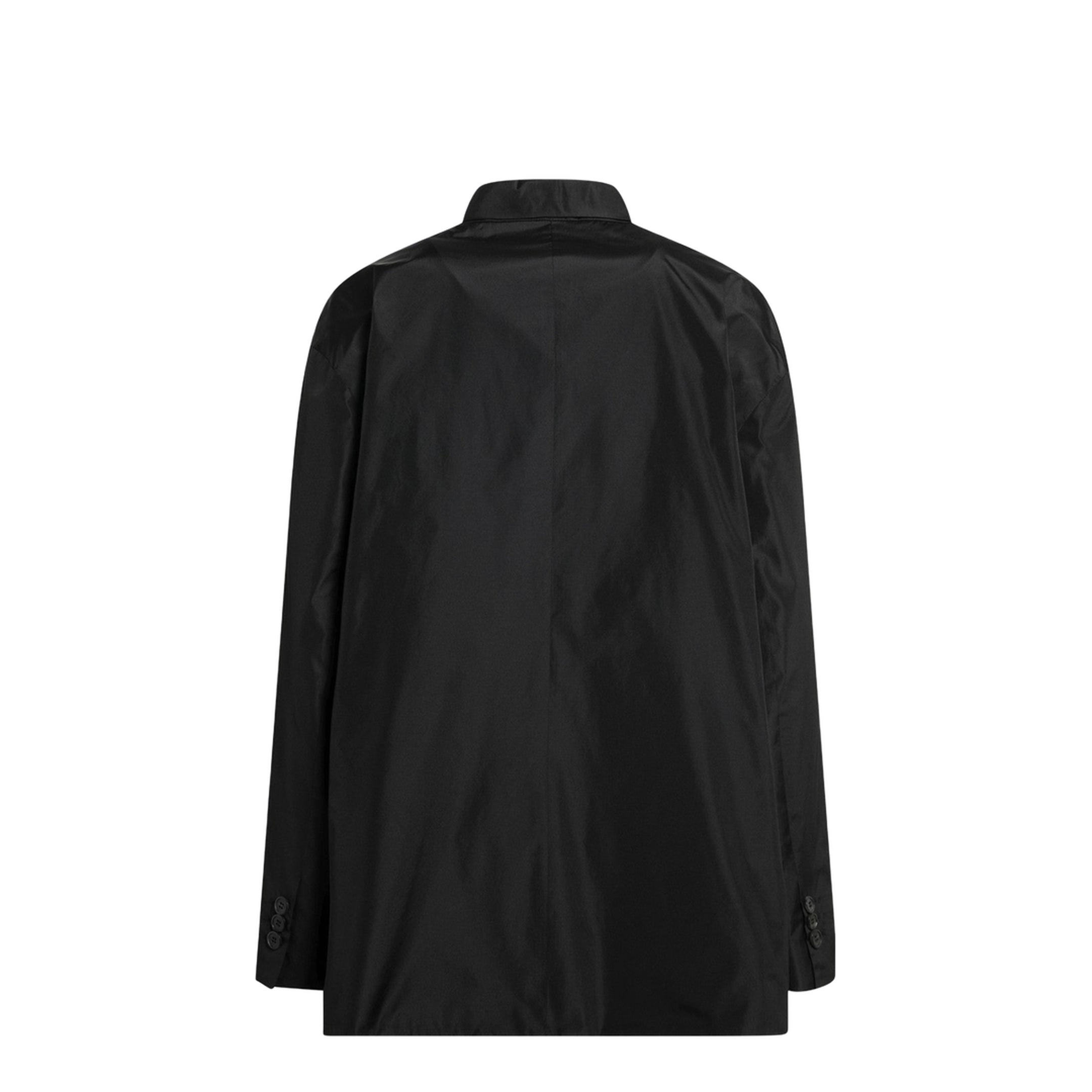 Black Double-Breasted Technical Taffeta Jacket