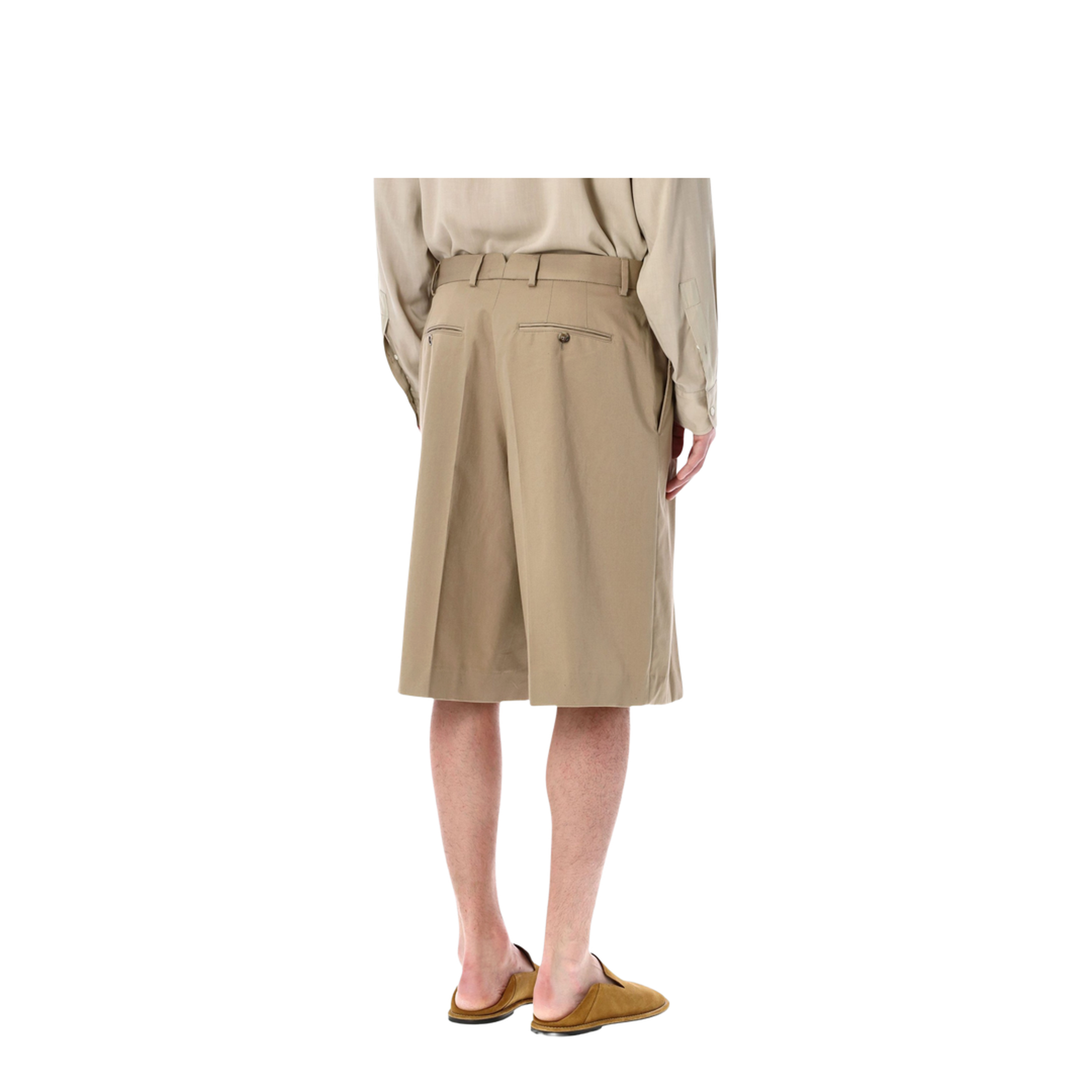 Beige Virgin Wool Shorts