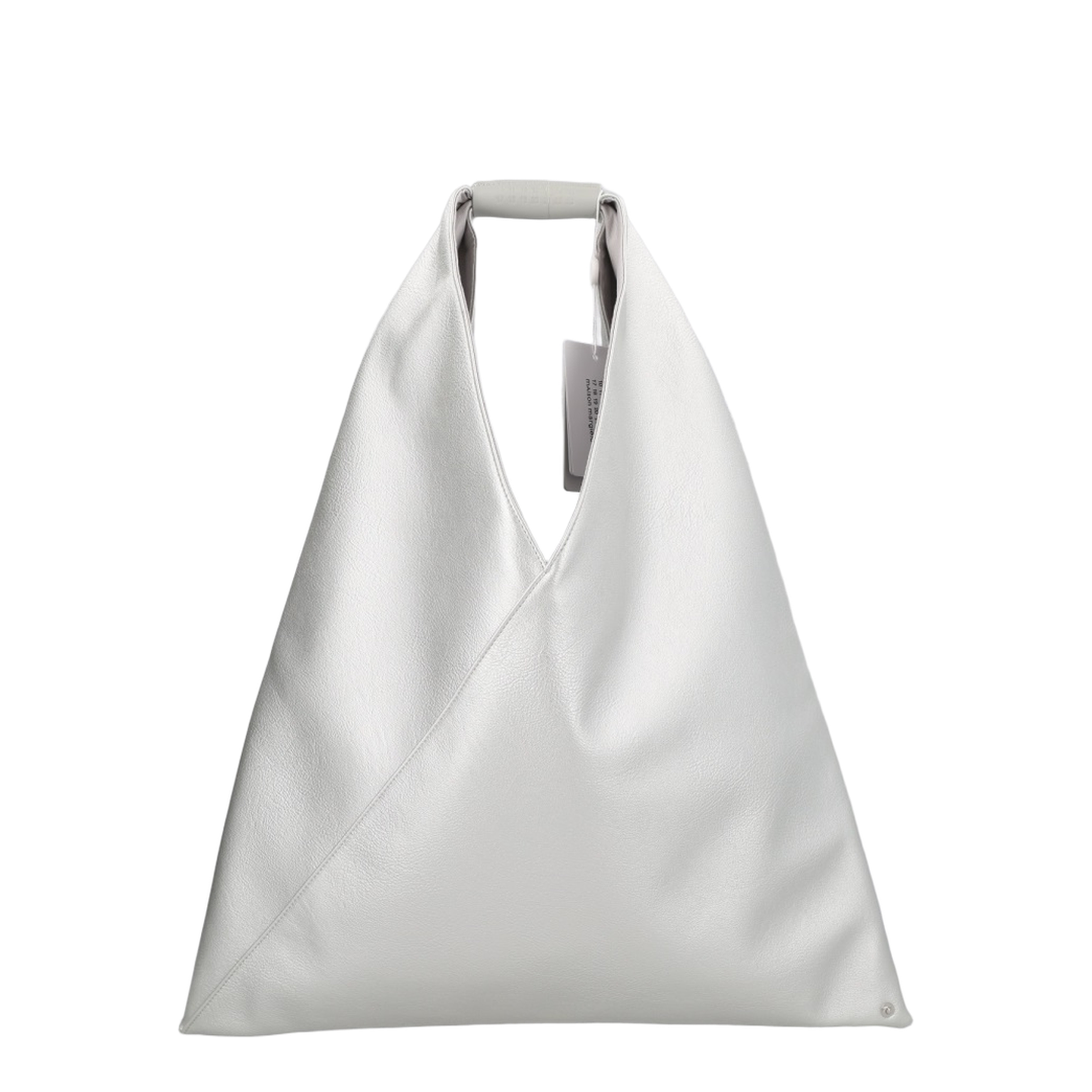 Medium Japanese Bag in Silver Eco-Leather