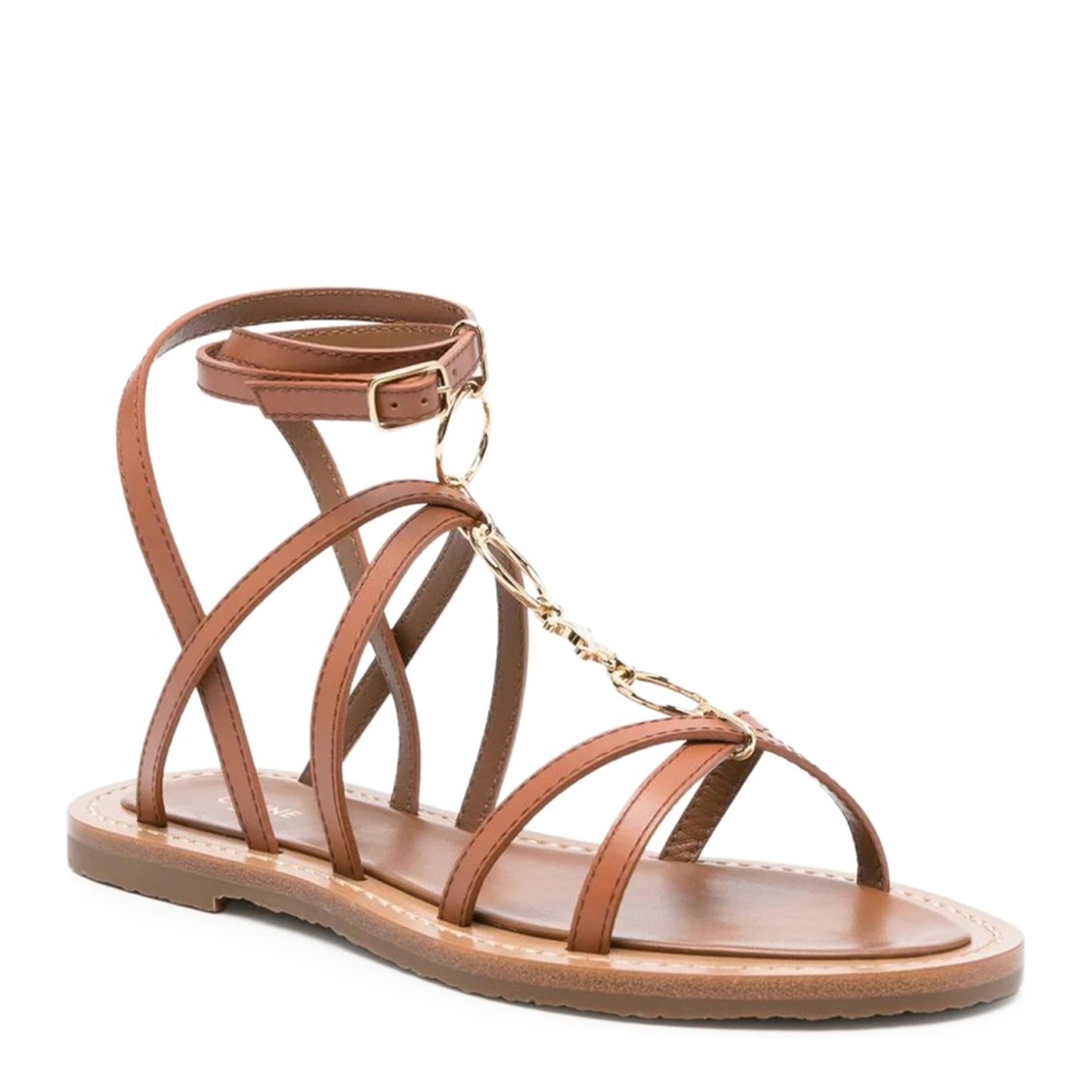 Lympia Sandals with Decorative Straps in Brown
