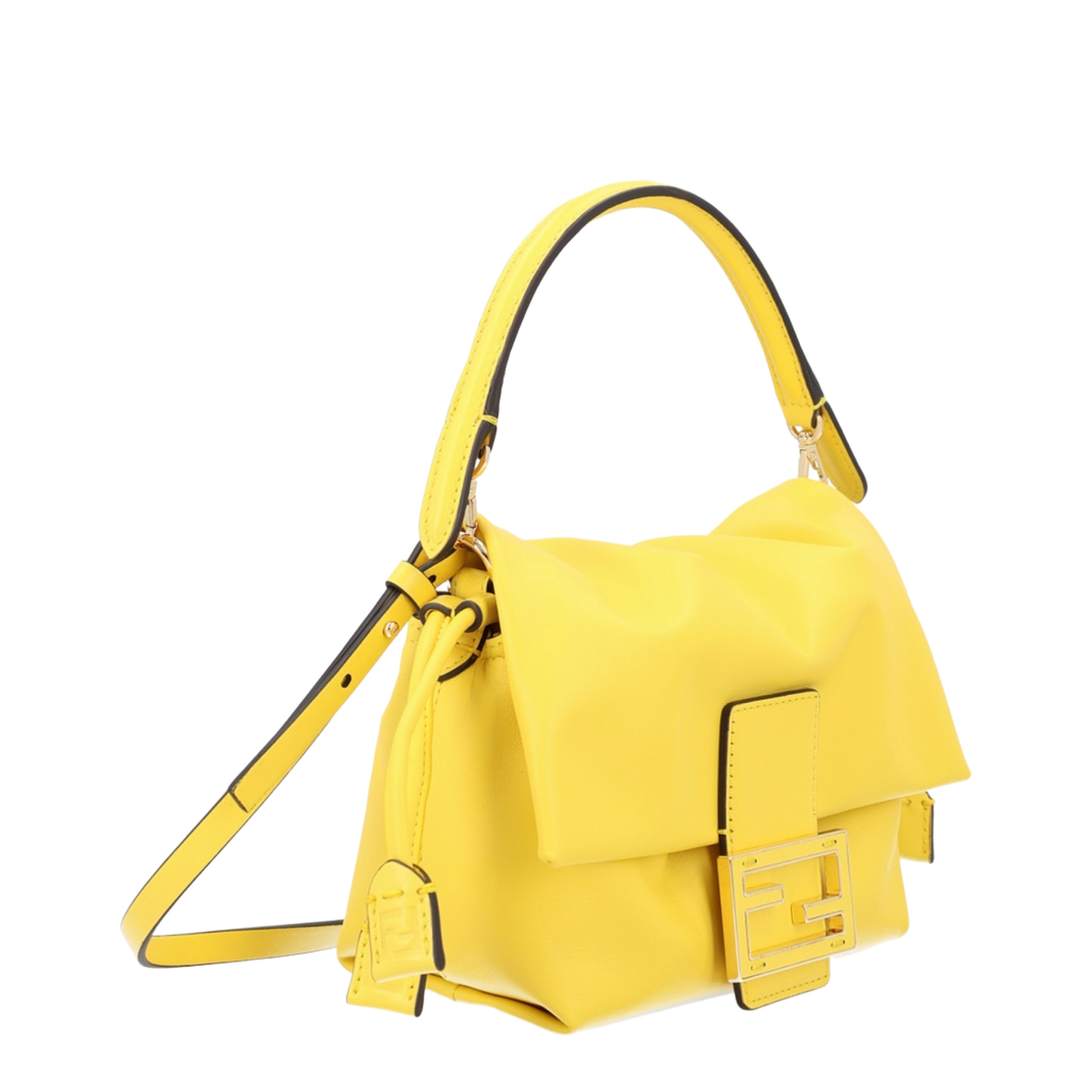 Mamma Baguette Small Lamb Leather Handbag - Giallo