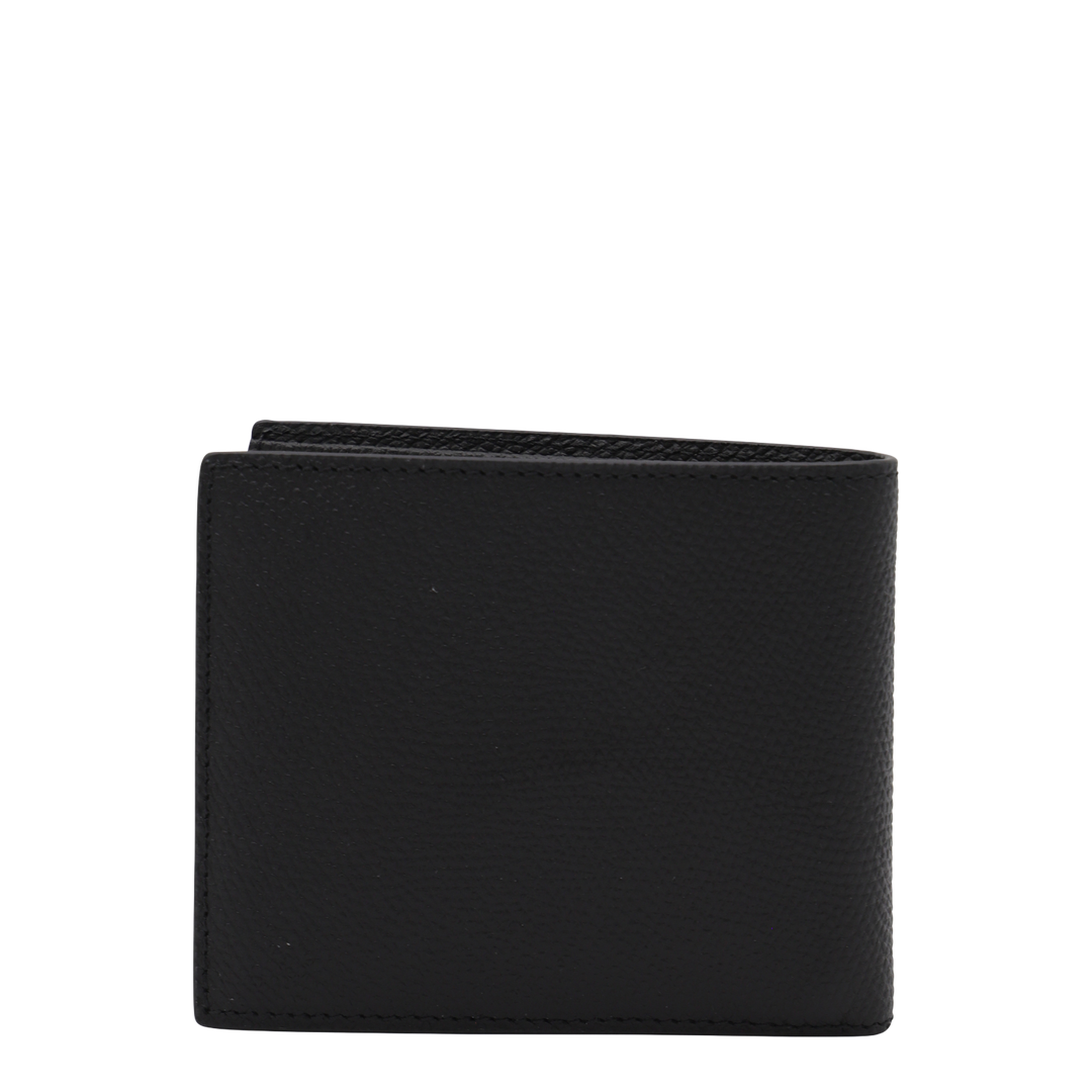 VLogo Signature Grainy Calfskin Bifold Wallet in Black