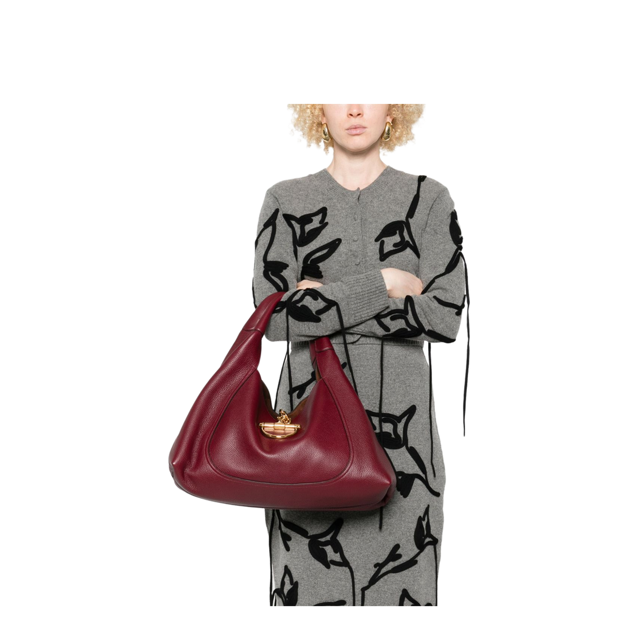 Softbit Maxi Leather Shoulder Bags - Red