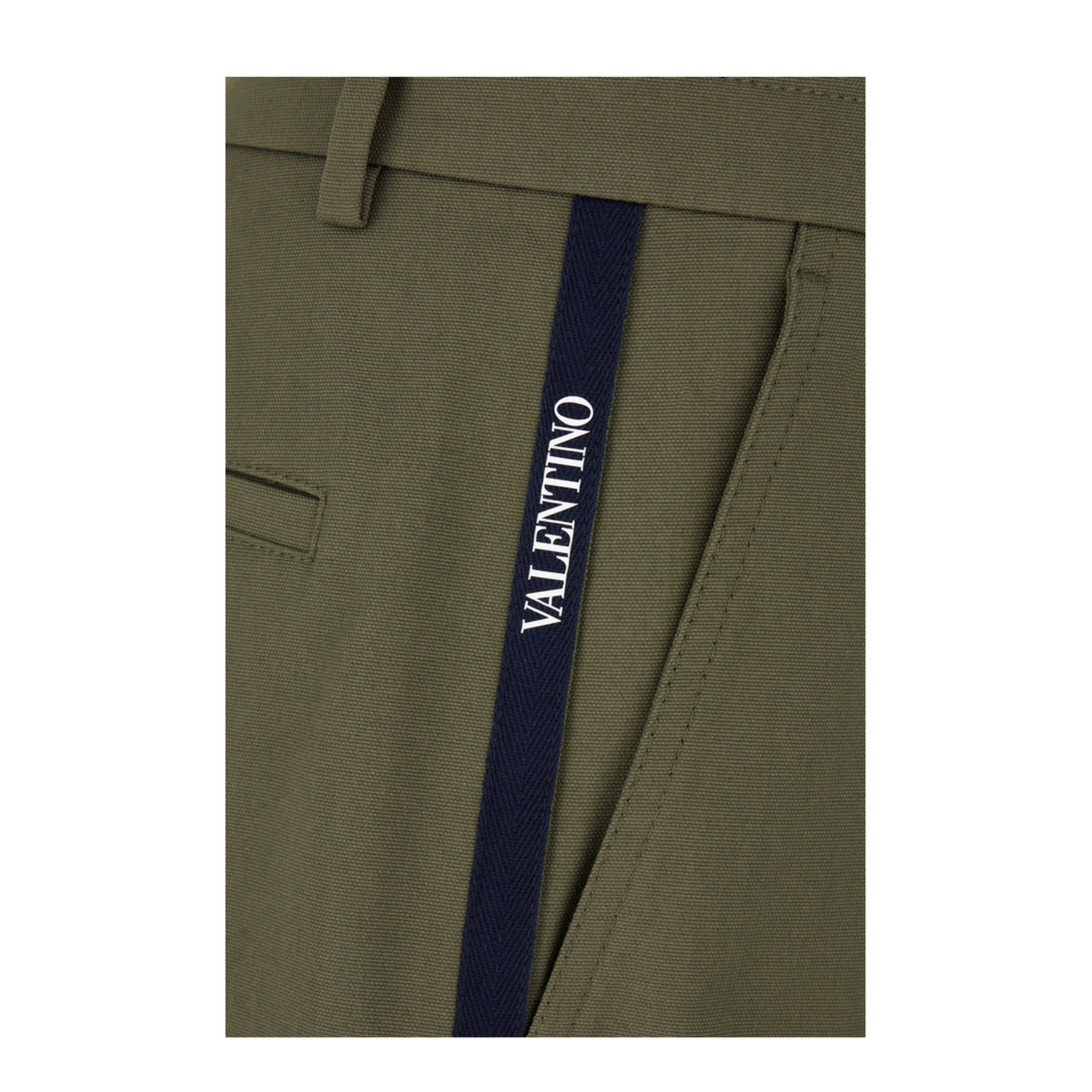 Military Green Stretch Cotton Pants