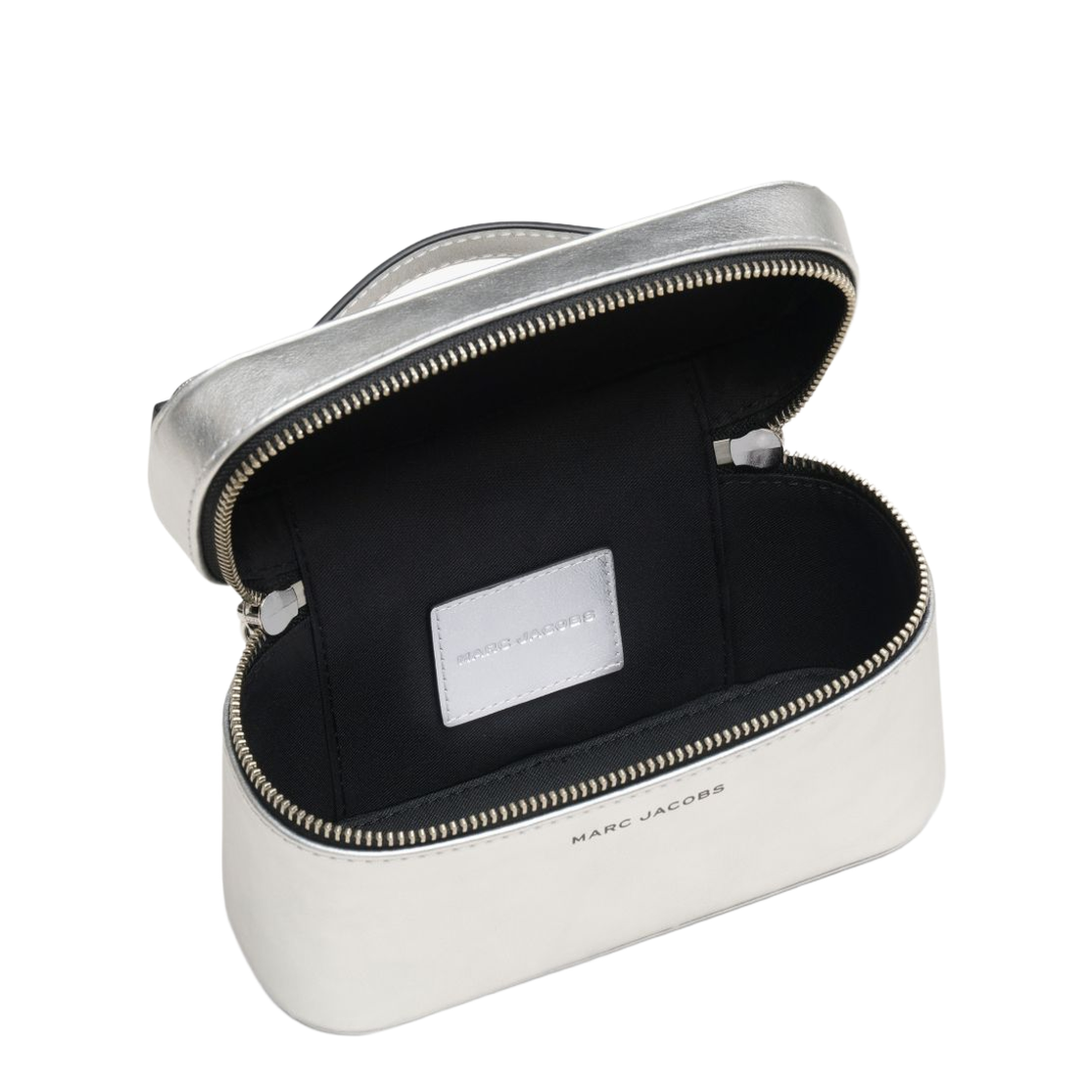 Scene Smooth Metallic Leather Vanity Bag - Silver