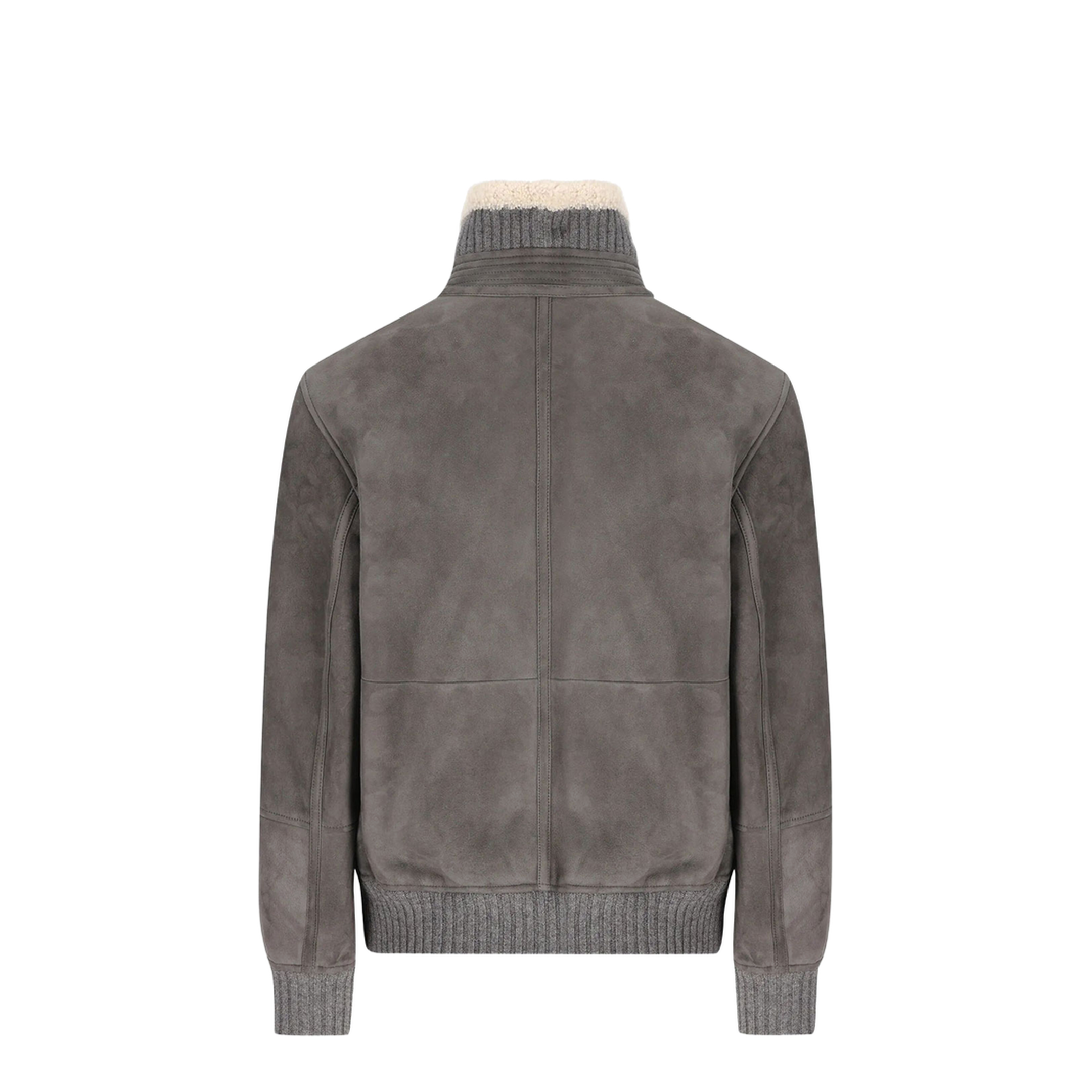 MAYFEYR - Brunello Cucinelli - Shearling Jacket With Zip And High Neck - MPMCU1737