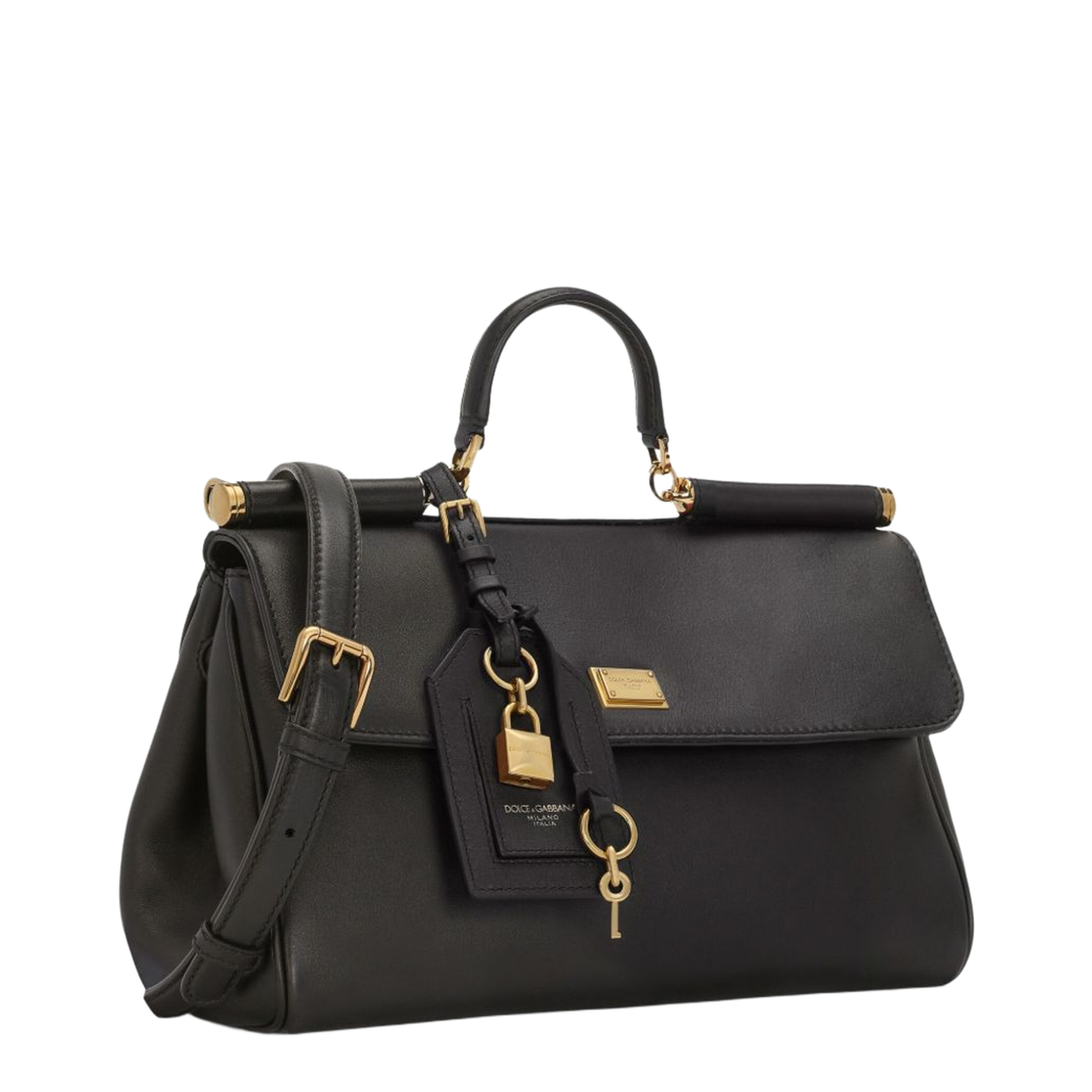 My Sicily handbag in plongé calfskin in Black