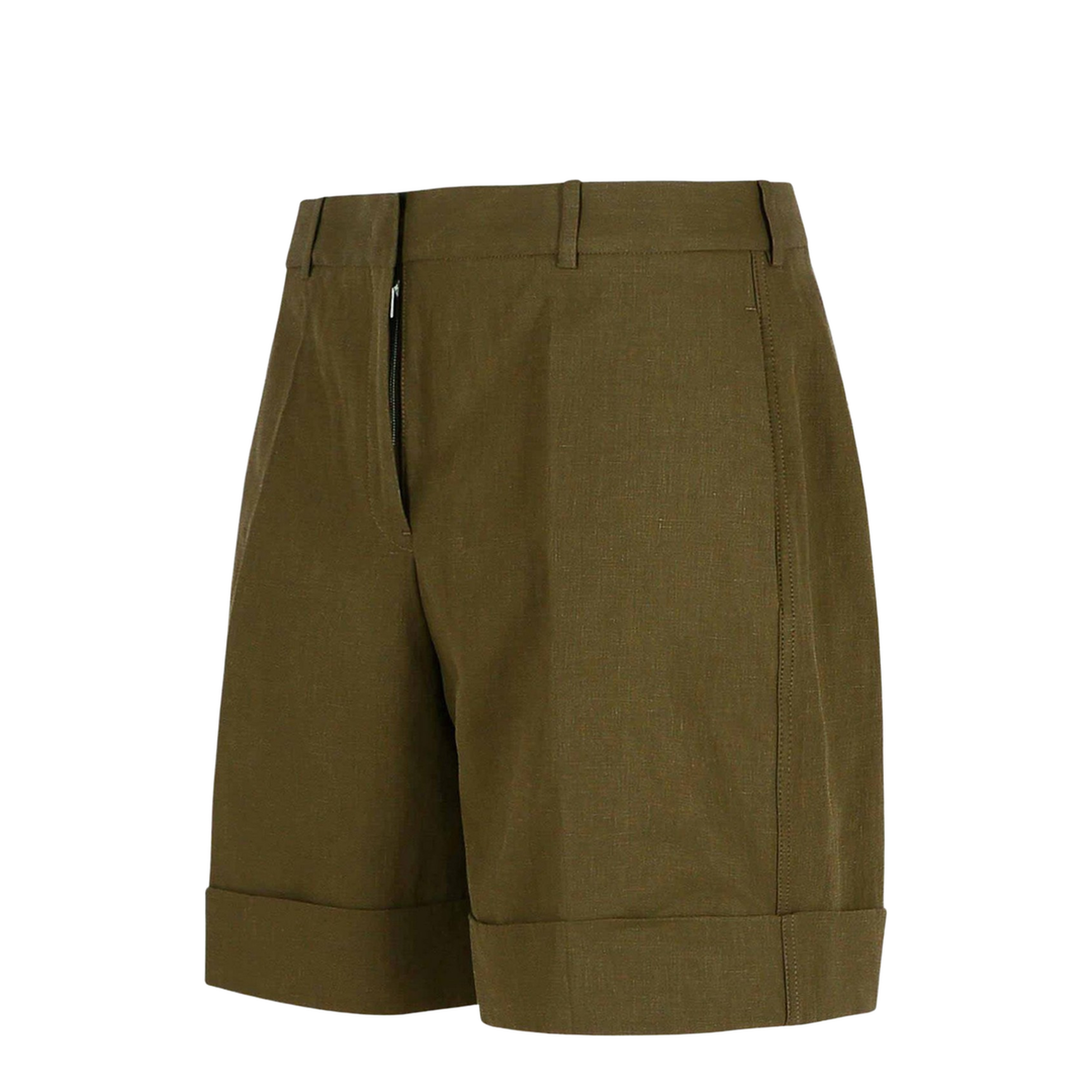 Green Linen Shorts