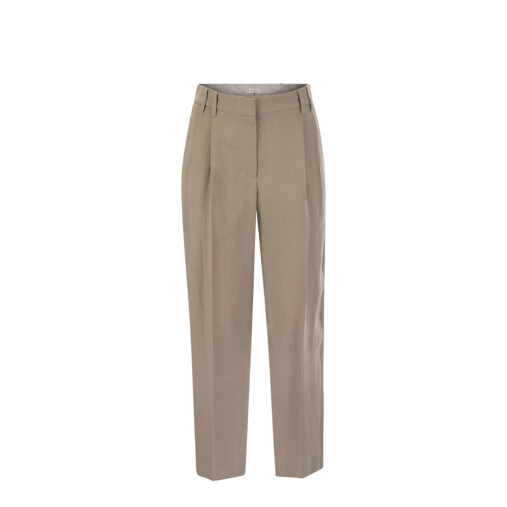 Slouchy Trousers in Viscose and Linen Fluid Twill with Moniline