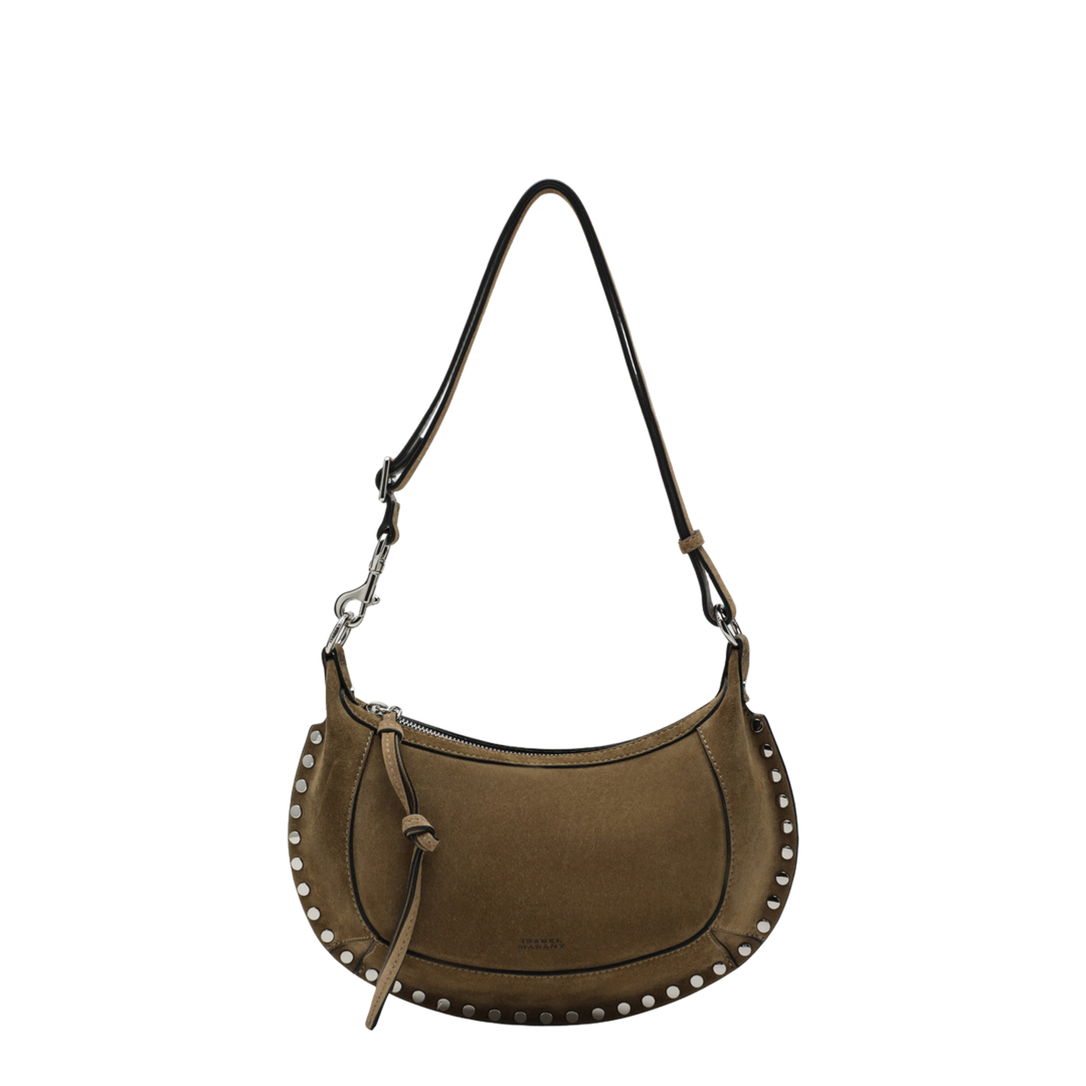 MAYFEYR - Isabel Marant - Oskan Moon Shoulder Bag In Taupe Suede - PP0003FAA3C32M50TA