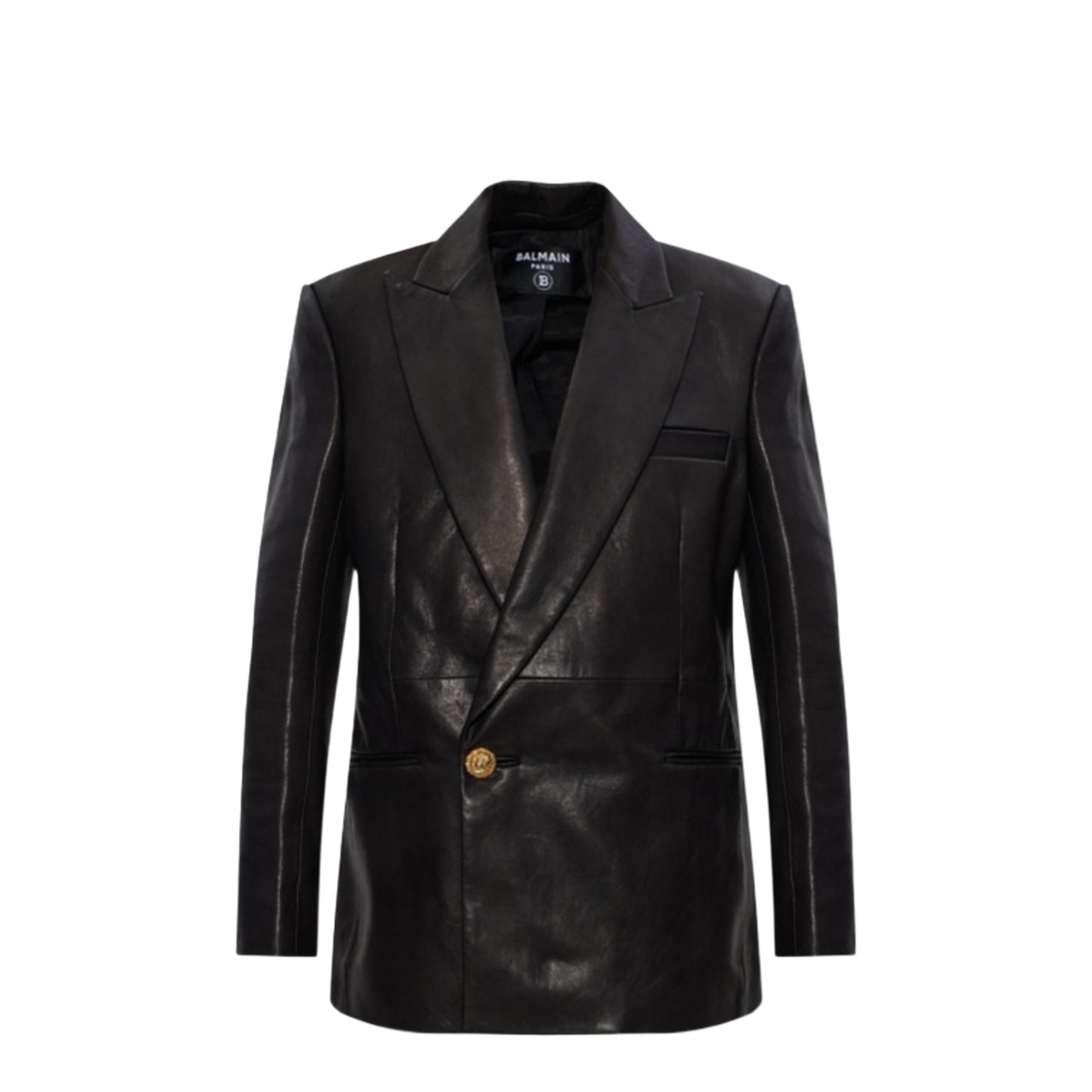 Women's Leather Blazer Black