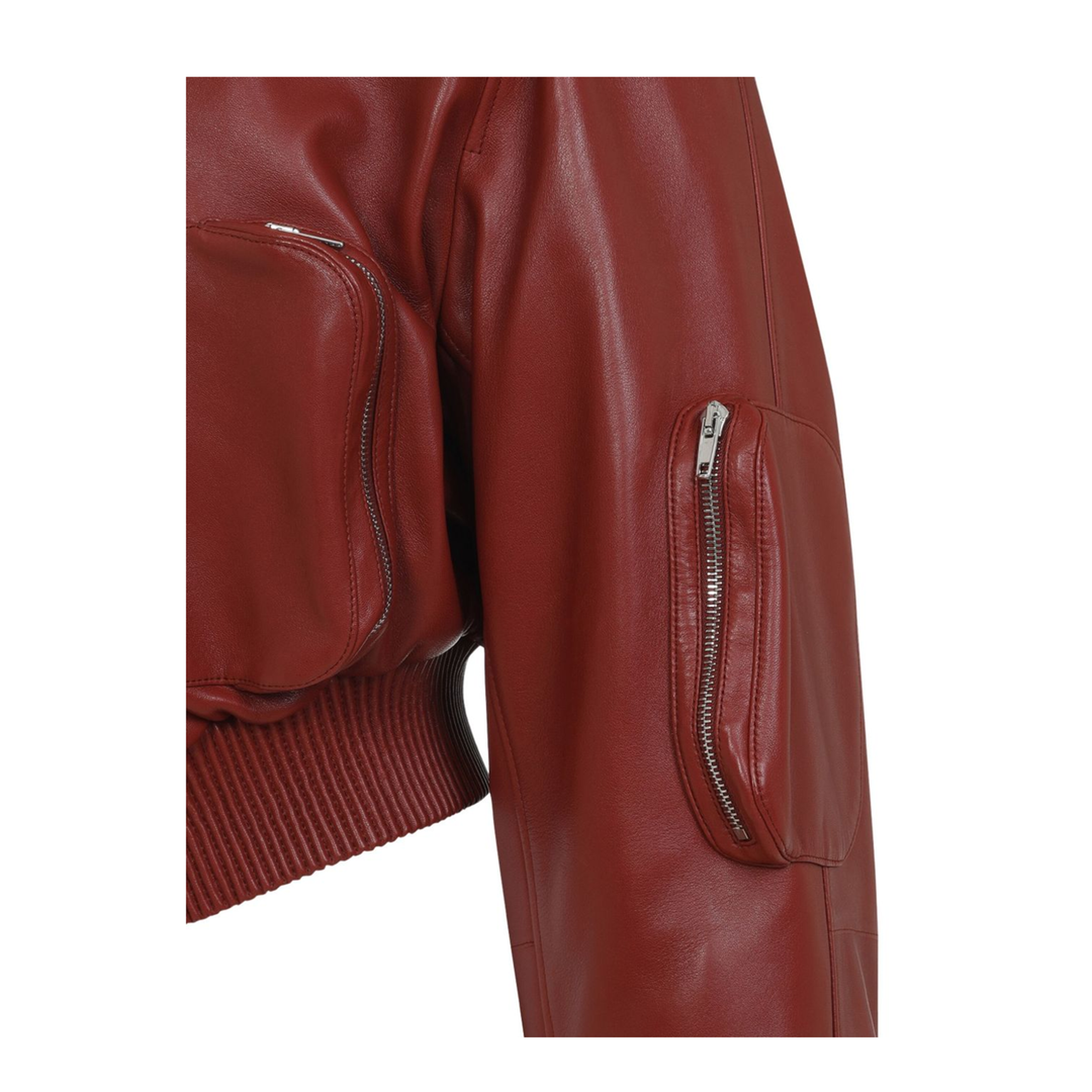 Pocket Bomber Jacket - Dark Red