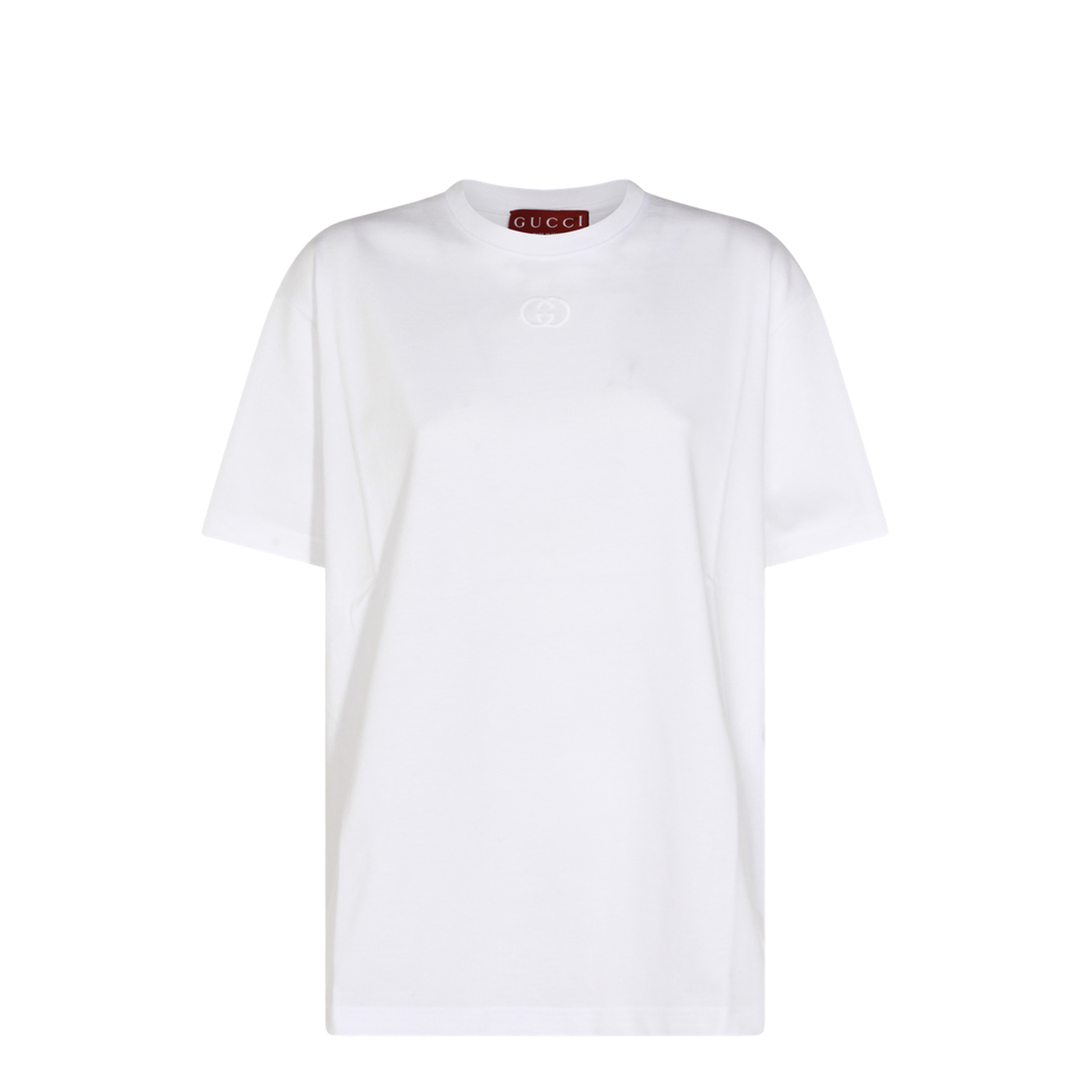 Cotton Jersey T-Shirt with Embroidery in White