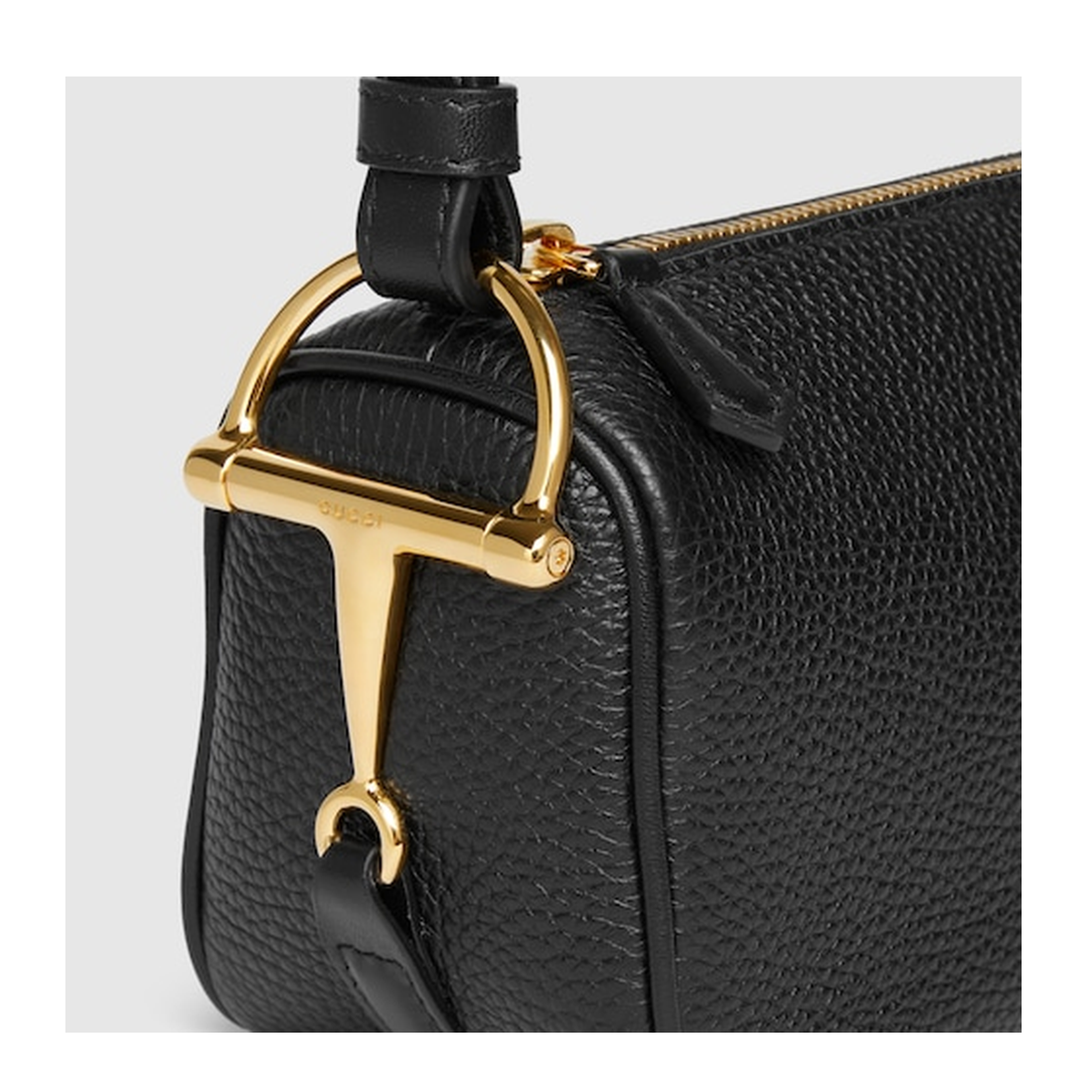 Half Horsebit Mini Bag in Black Leather