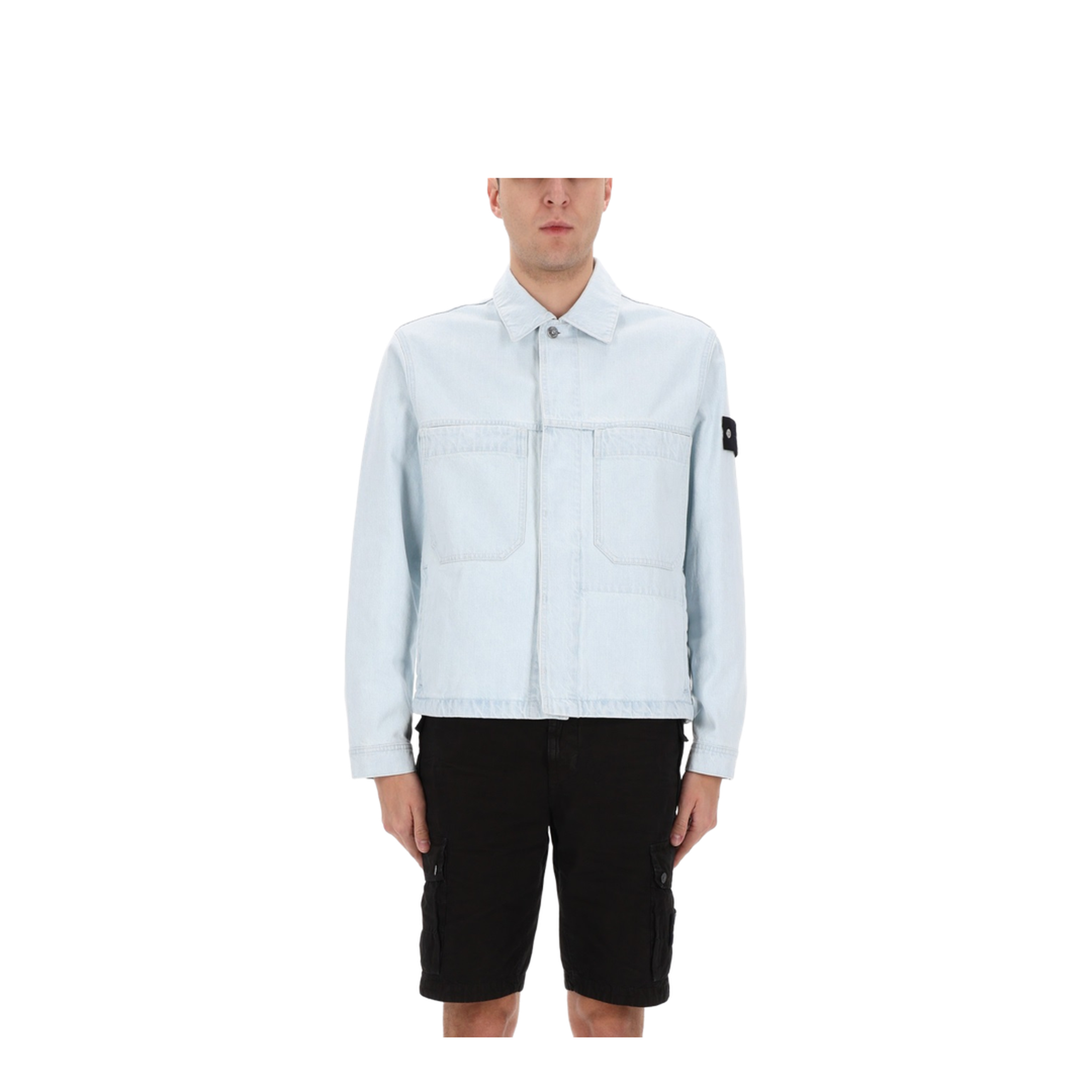 Denim Jacket with Logo Patch