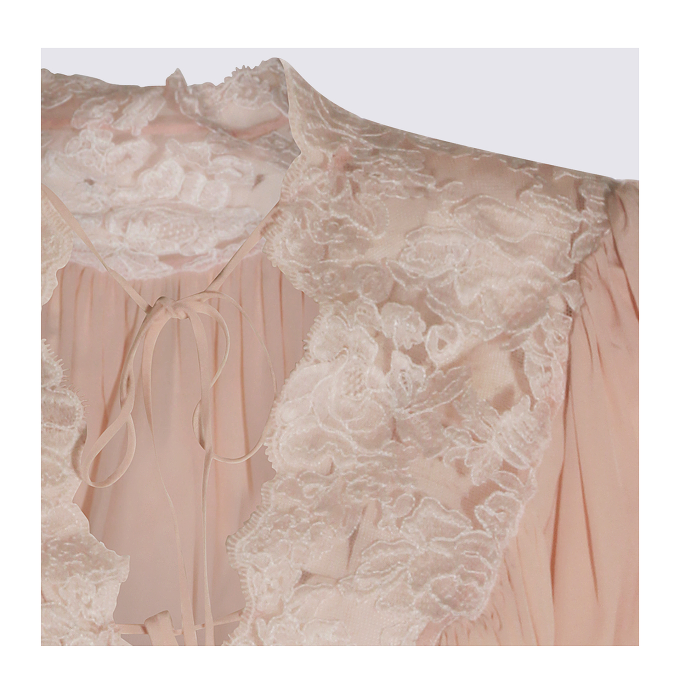 Silk Blouse With Lace Details