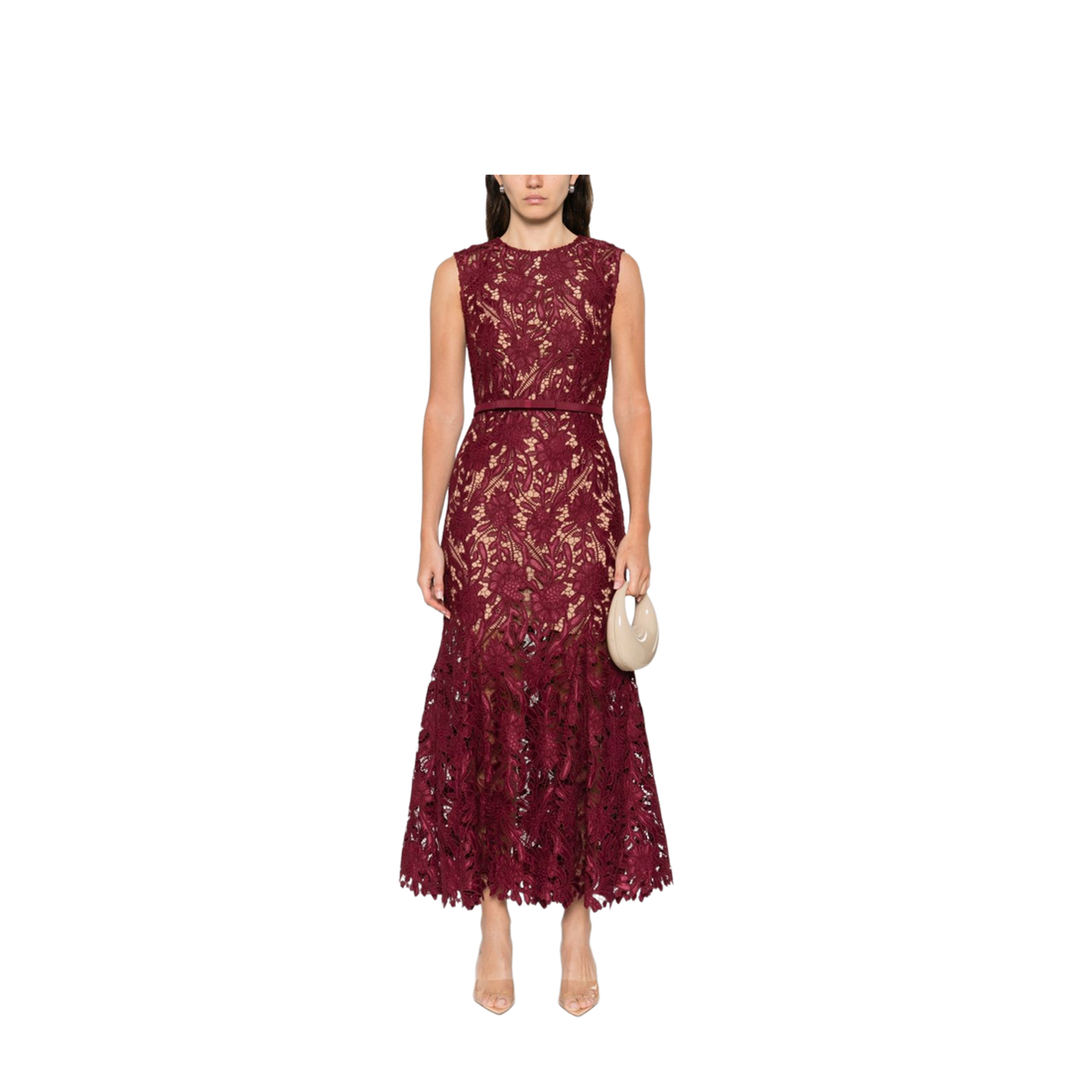 Guipure Lace Midi Dress
