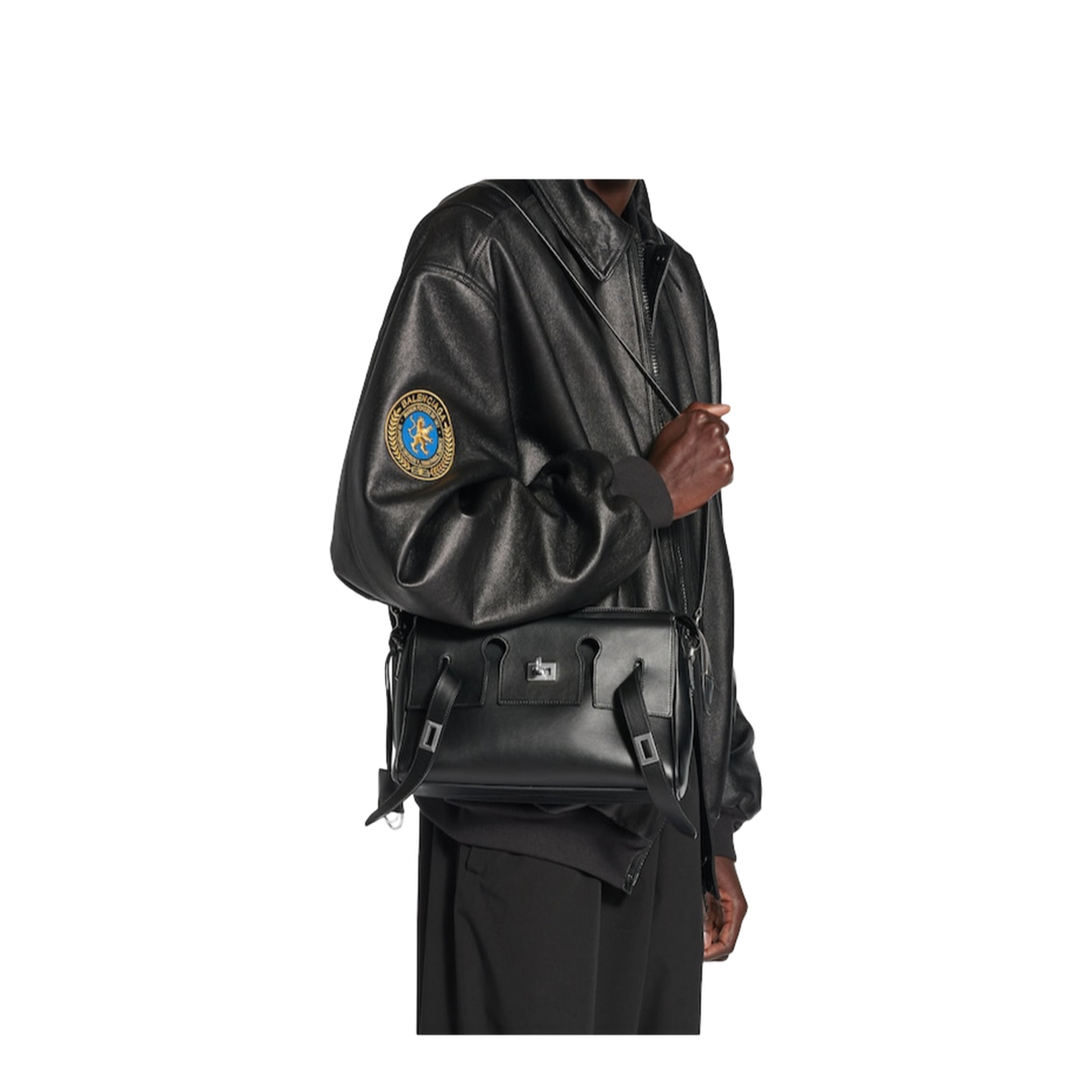 Bel Air Zipped Messenger Bag Small in Black