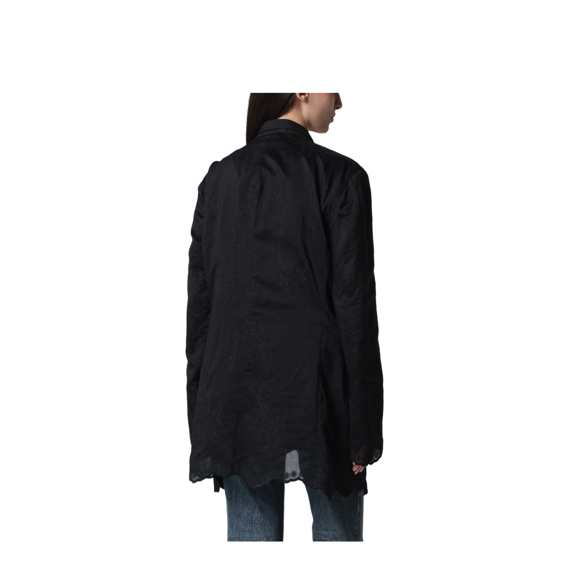 Reversible Drip Blazer in Soot Black Techflax