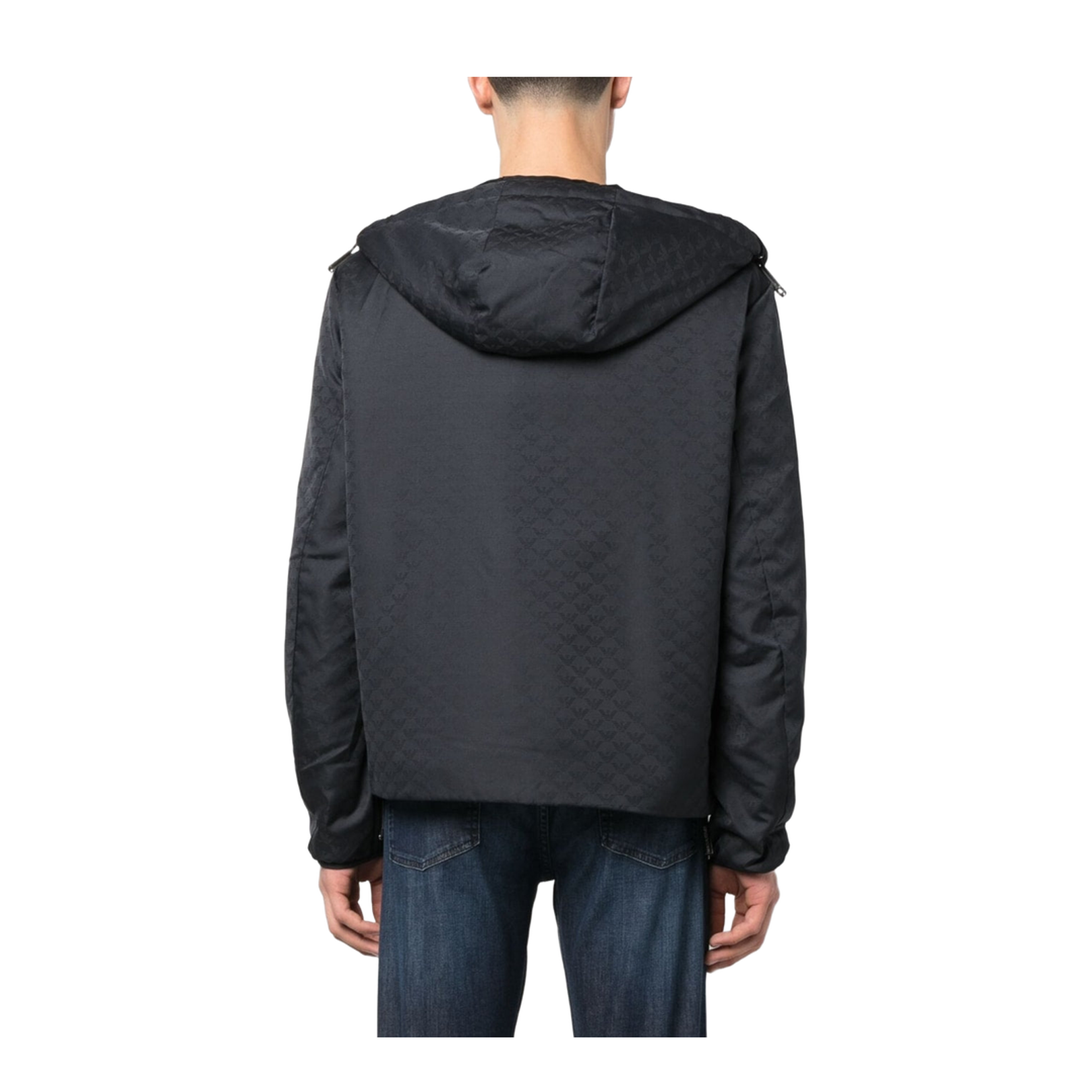 Monogram-Pattern Hooded Jacket