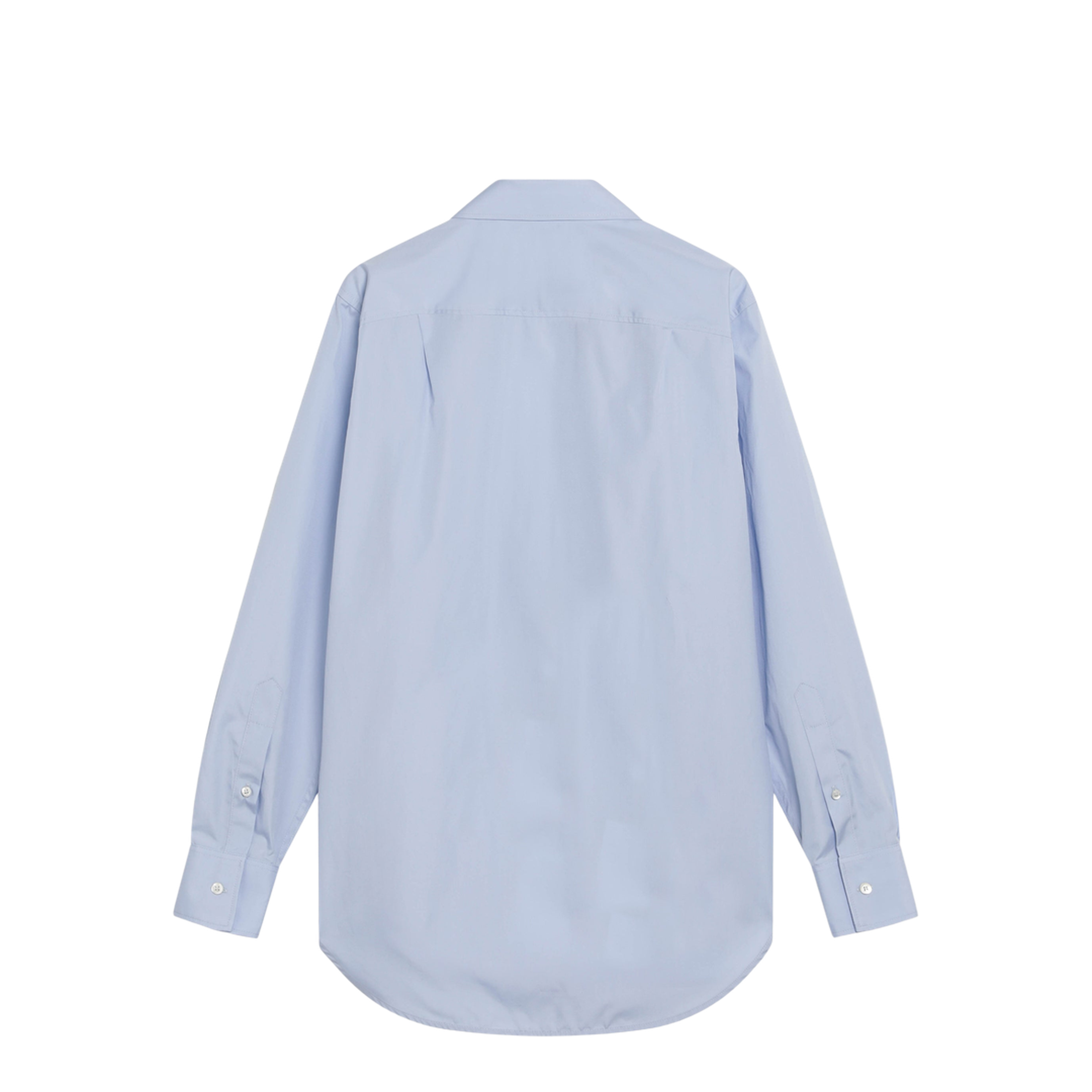Light Blue Blouse with Folded Collar