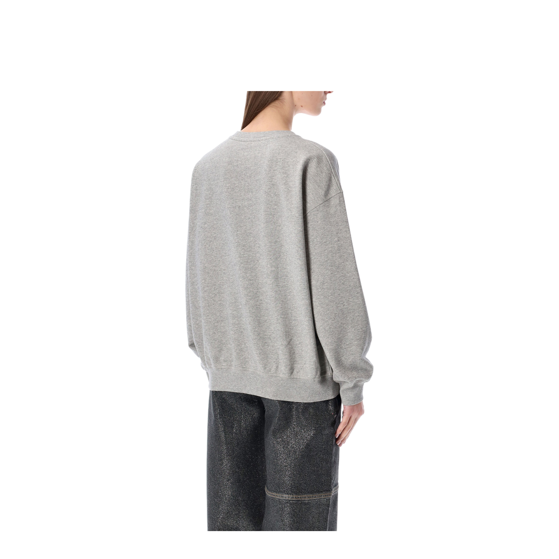 Grey Kitty Sweatshirt with Logo Print