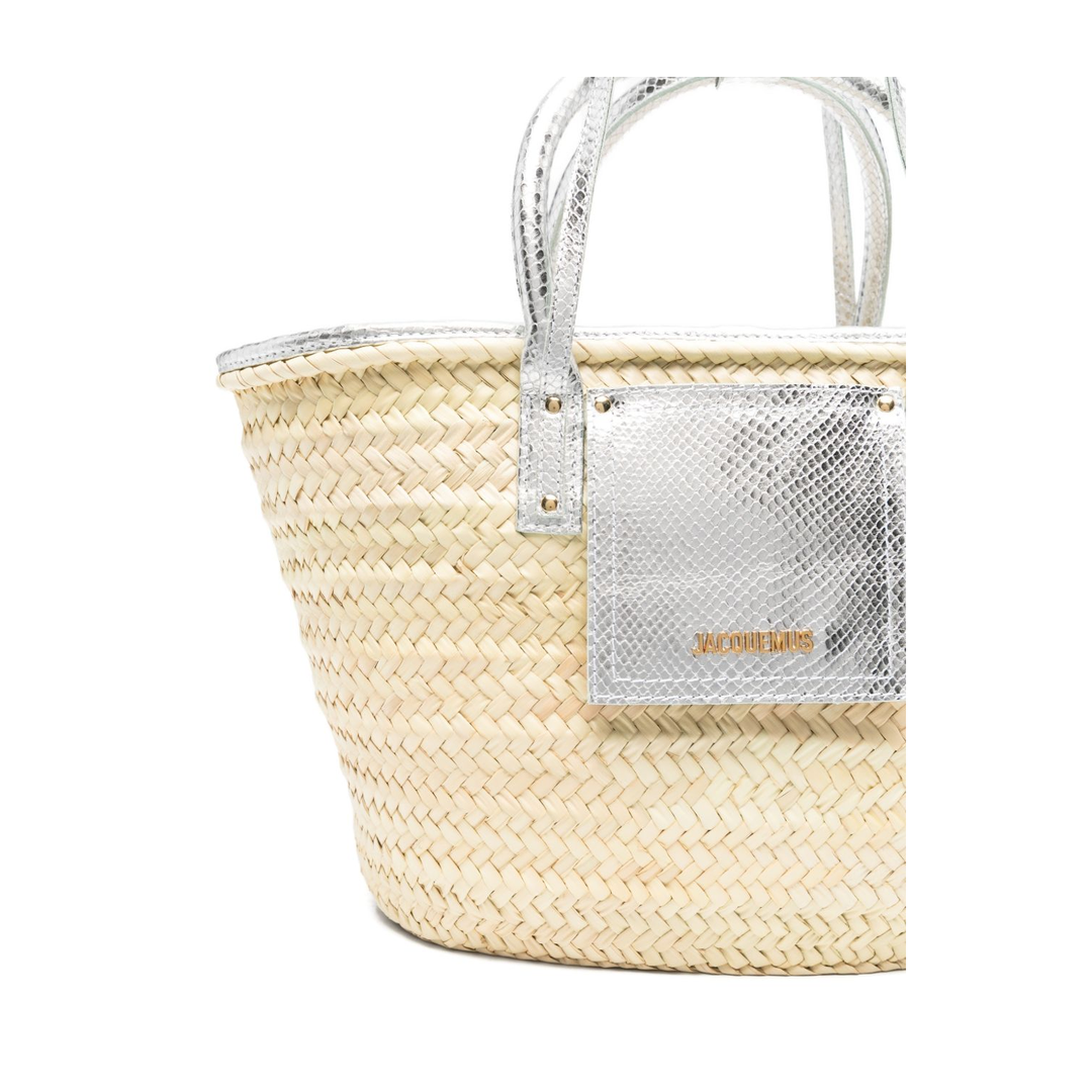 MAYFEYR - JACQUEMUS RESORT - Woven Construction Silver Basket Bag - BAW00045AC05A06980