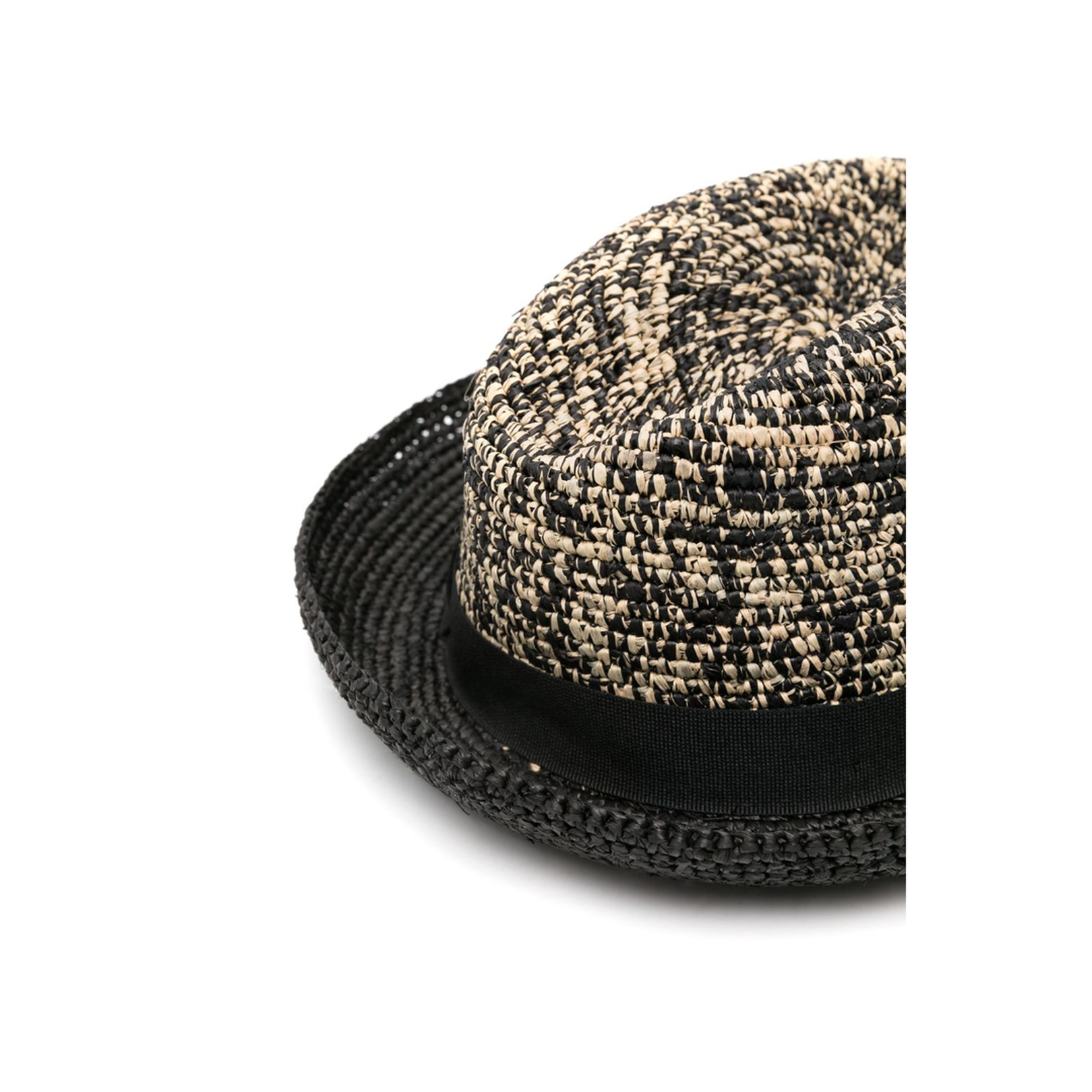 Black Straw Hat - Stylish Two-Tone Design