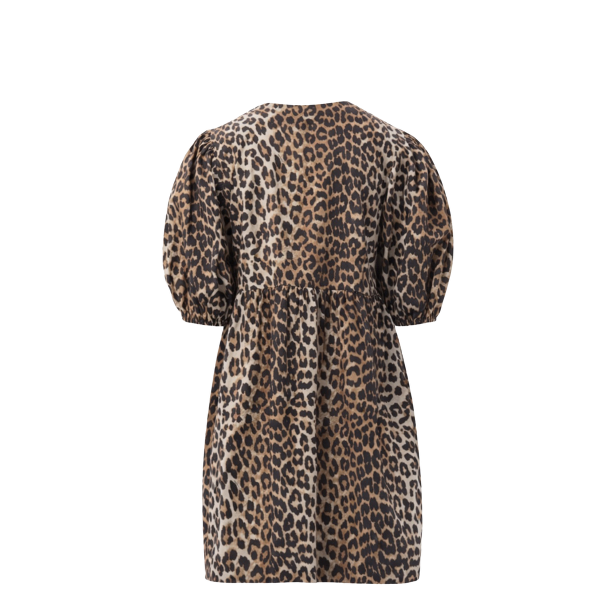 Printed Tie String Poplin Mini Dress