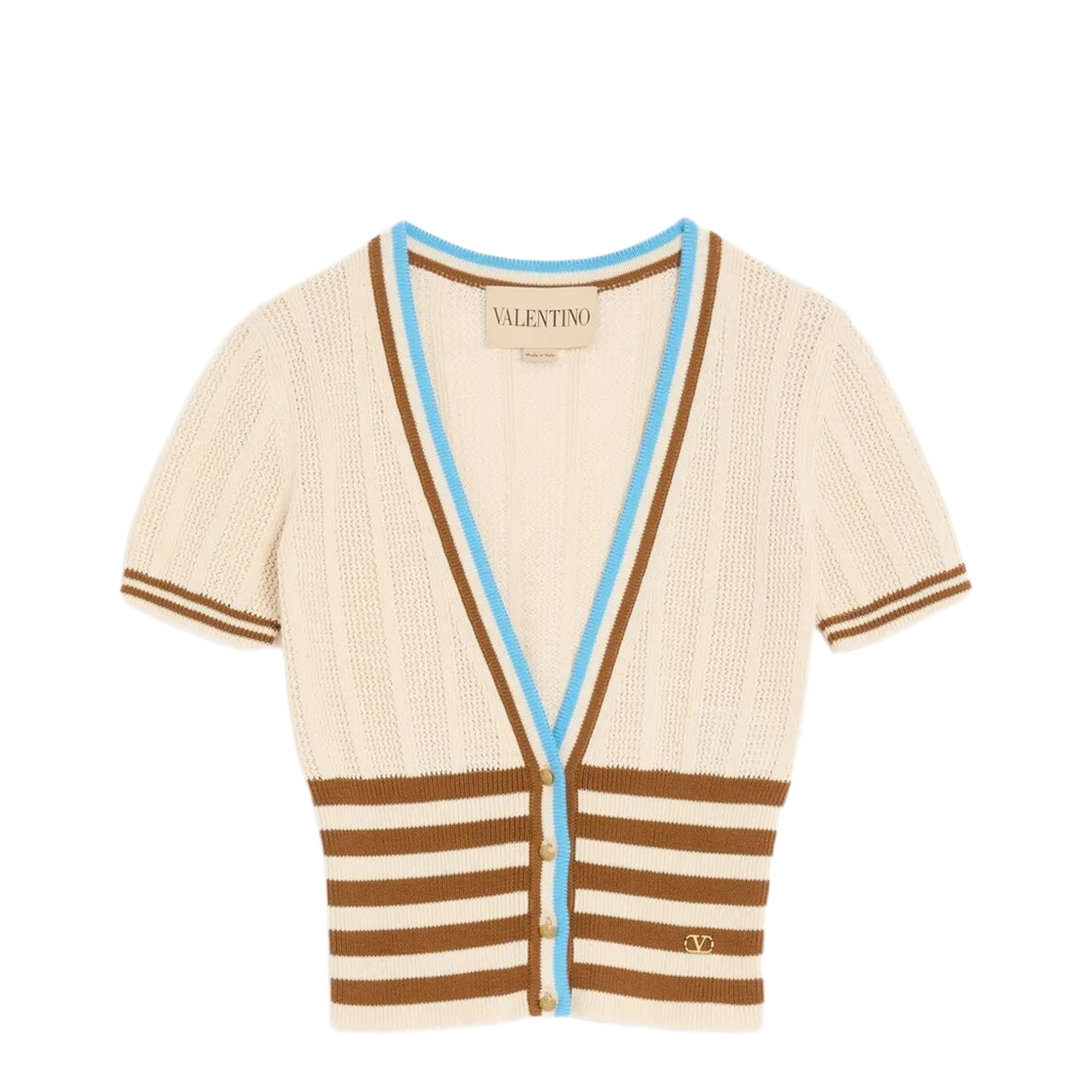 Knit Striped Cropped Cardigan