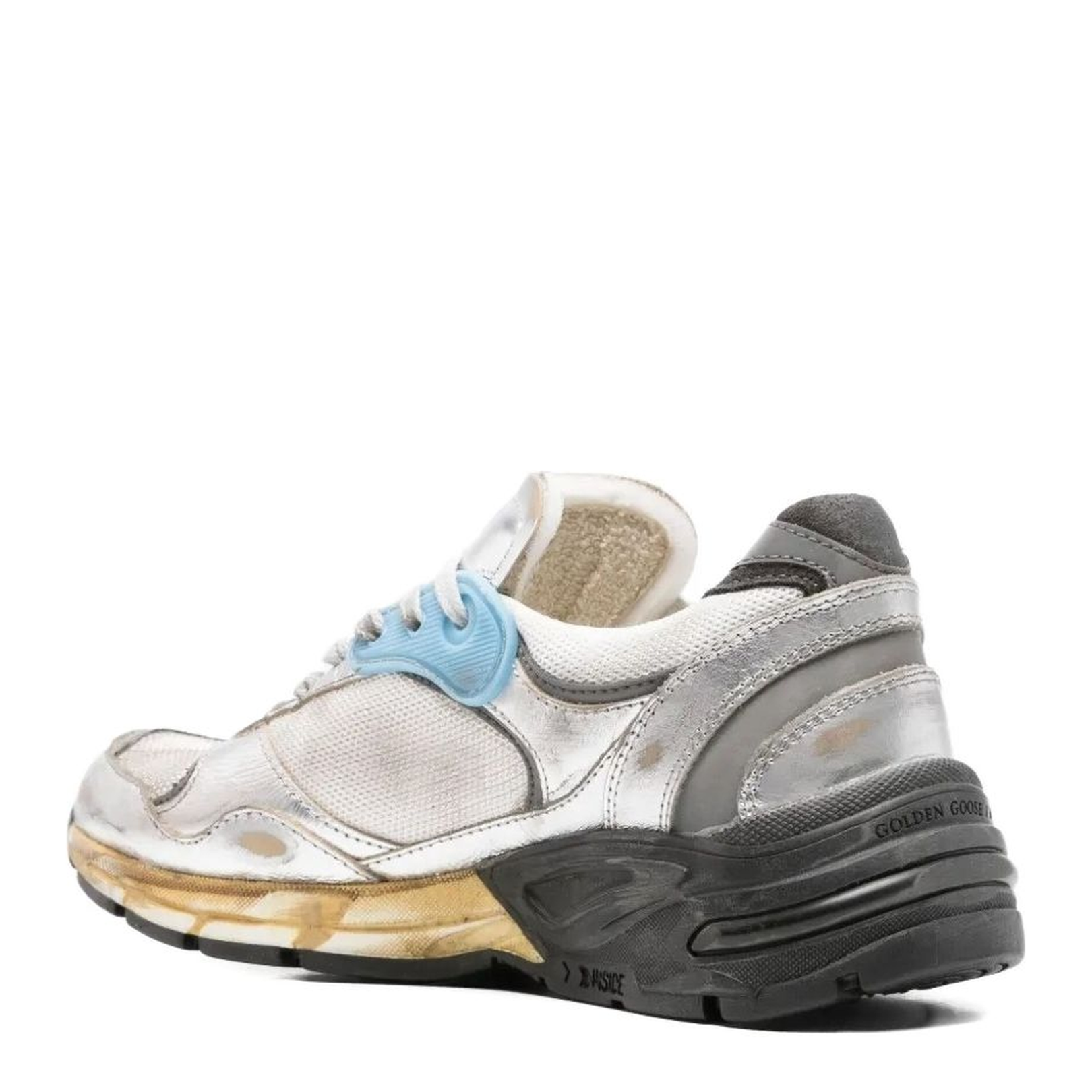Dad-Star in Mesh and Silver Foiled Leather