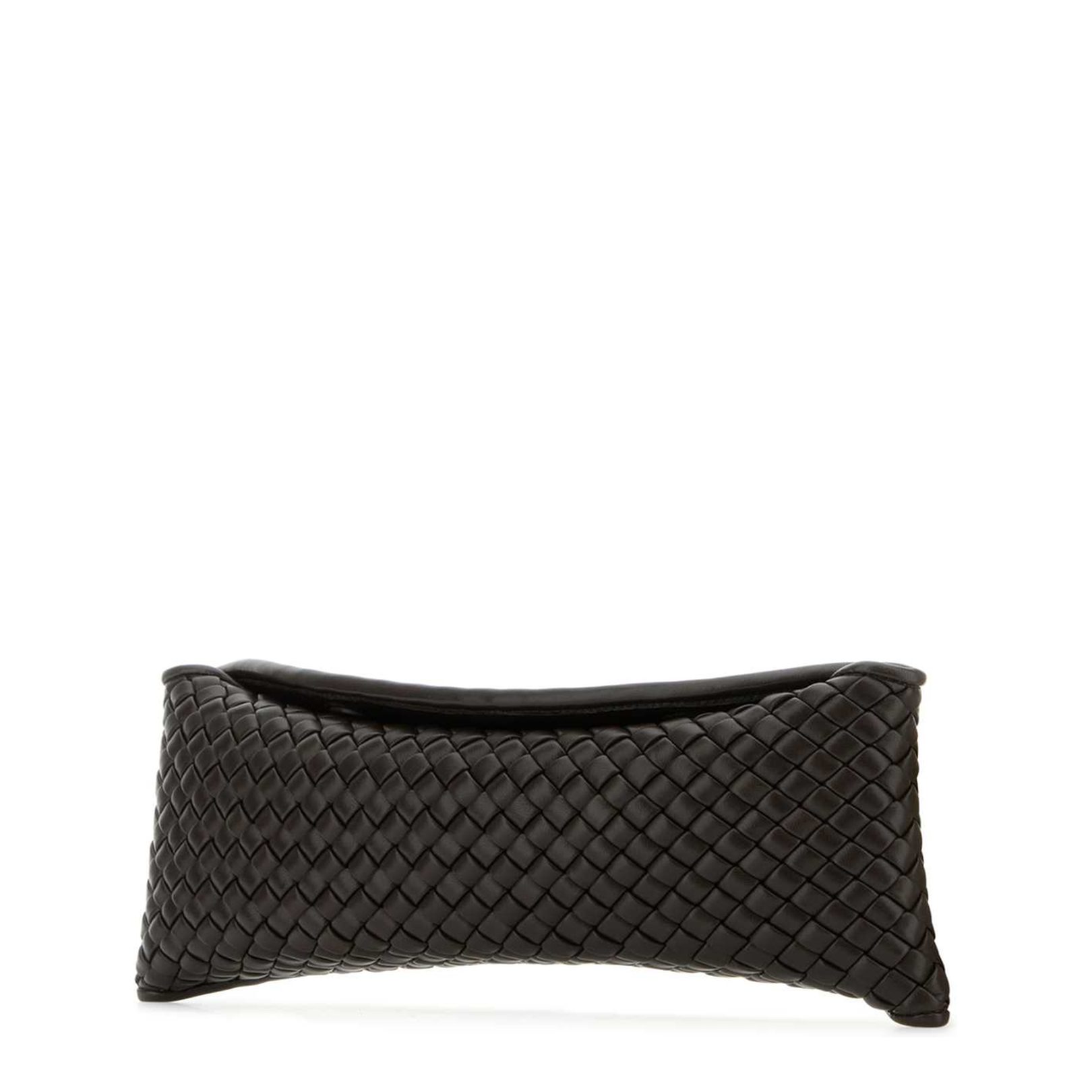 Chocolate Nappa Leather Cobble Clutch