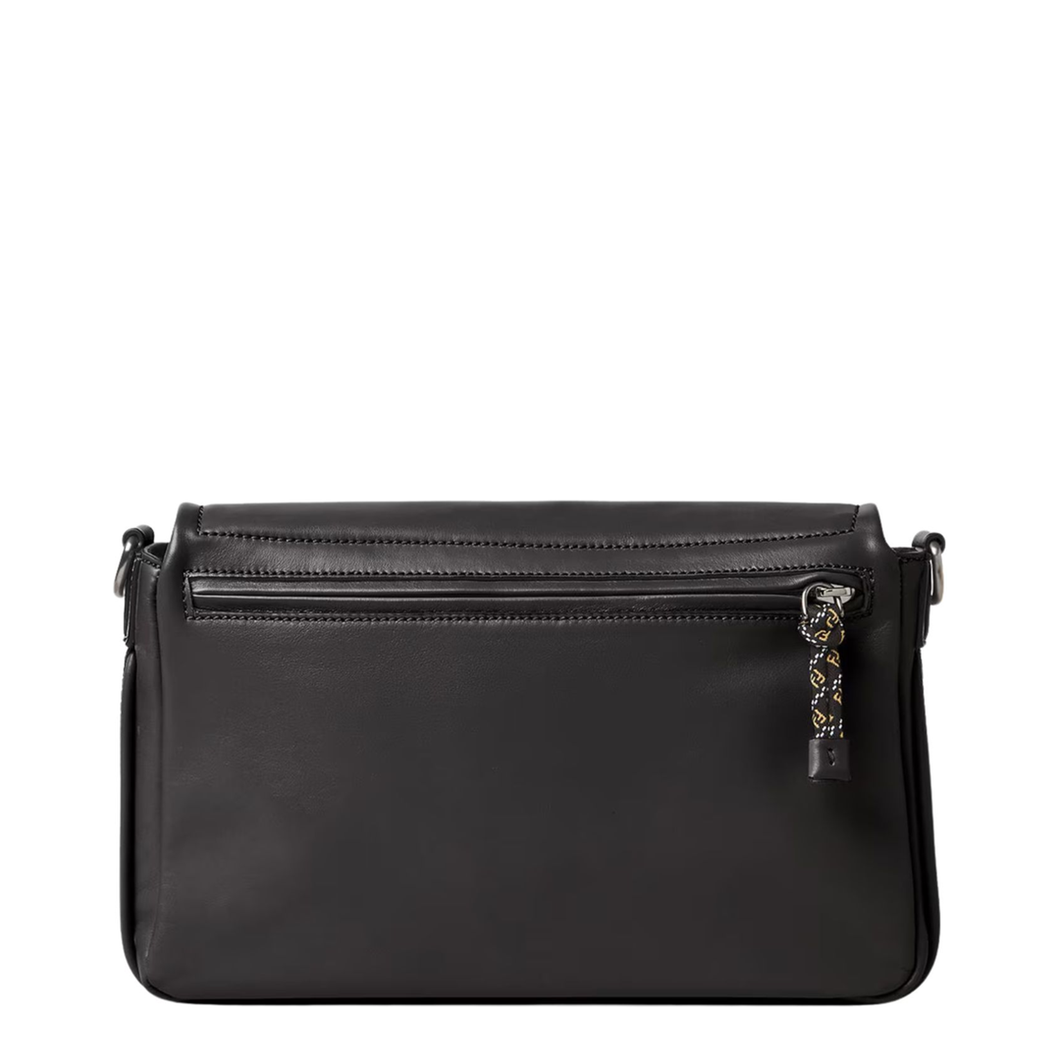 Flux Messenger Leather Crossbody Bag - Black
