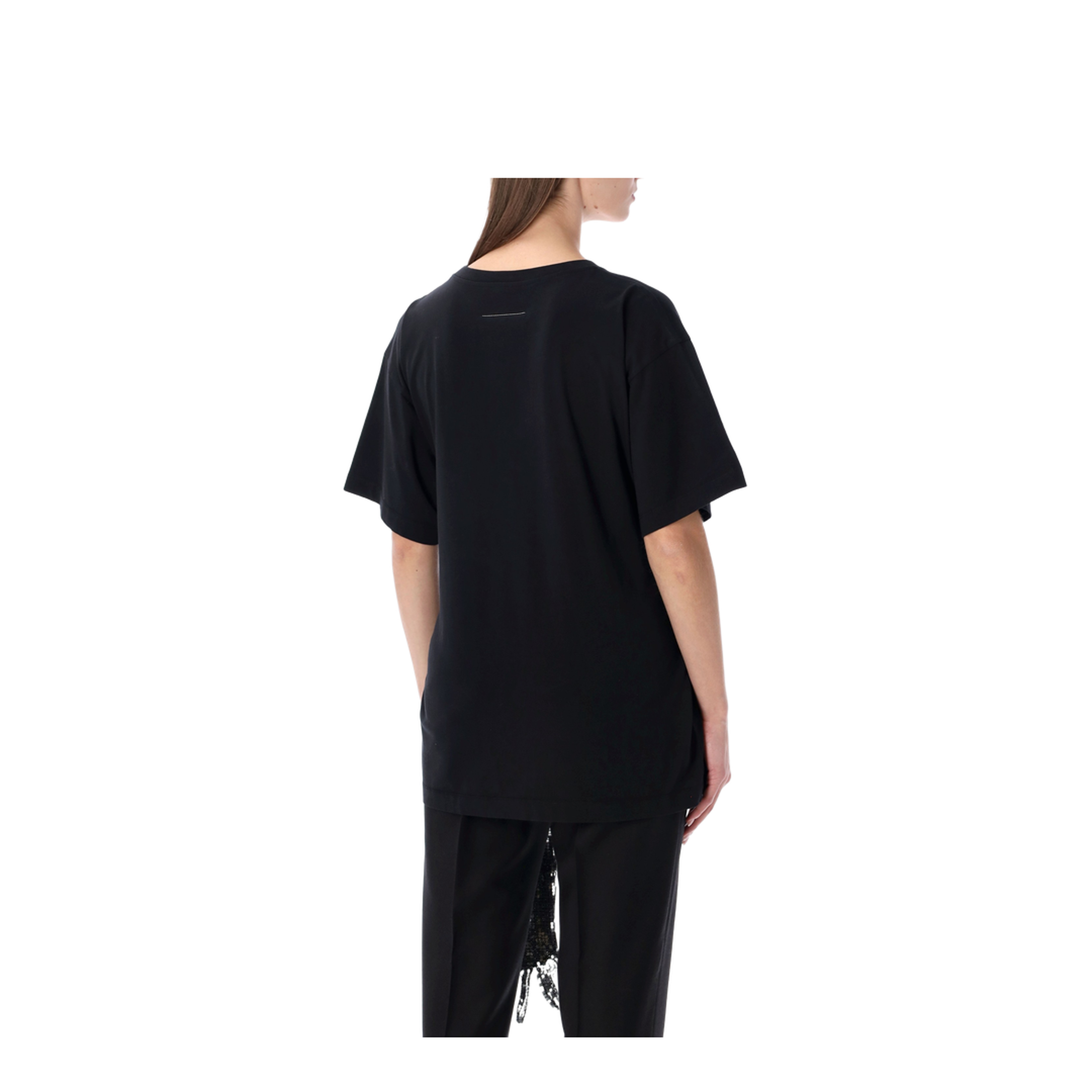 Black Cotton T-Shirt with Gloves