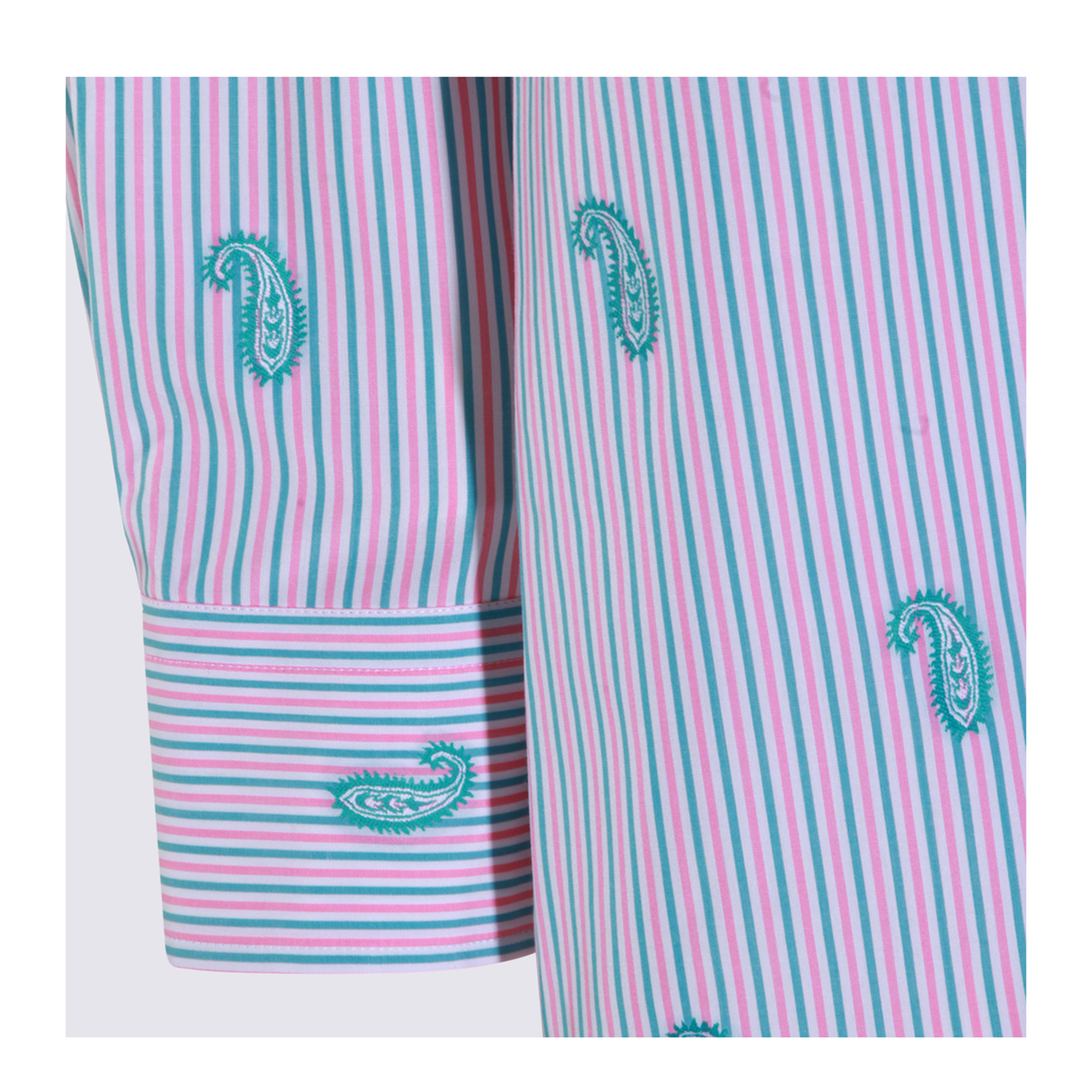 Striped Fil Coupé Paisley Cotton Jacquard Shirt - Pink