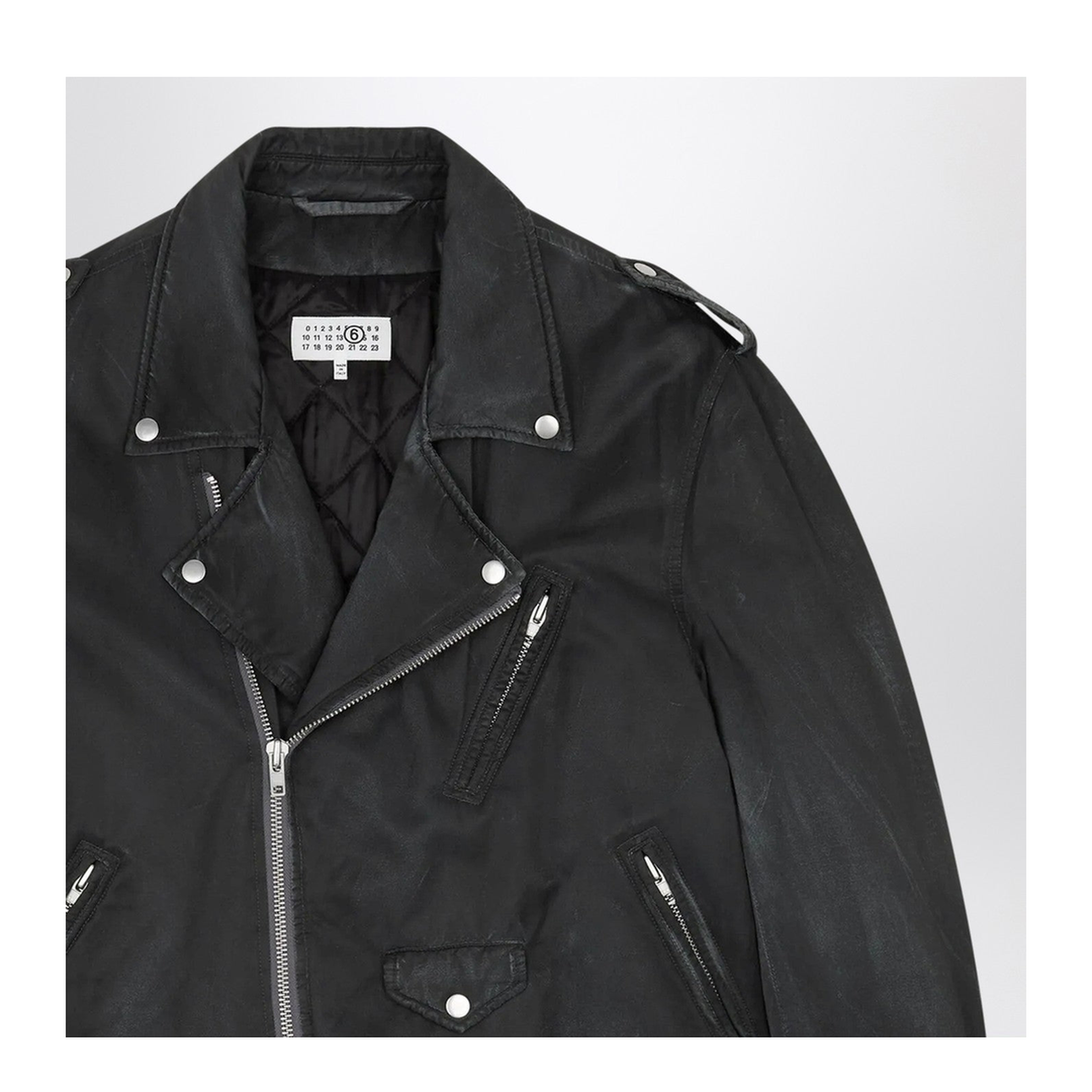 Black Jacket with Zip Fastening and Belted Waist