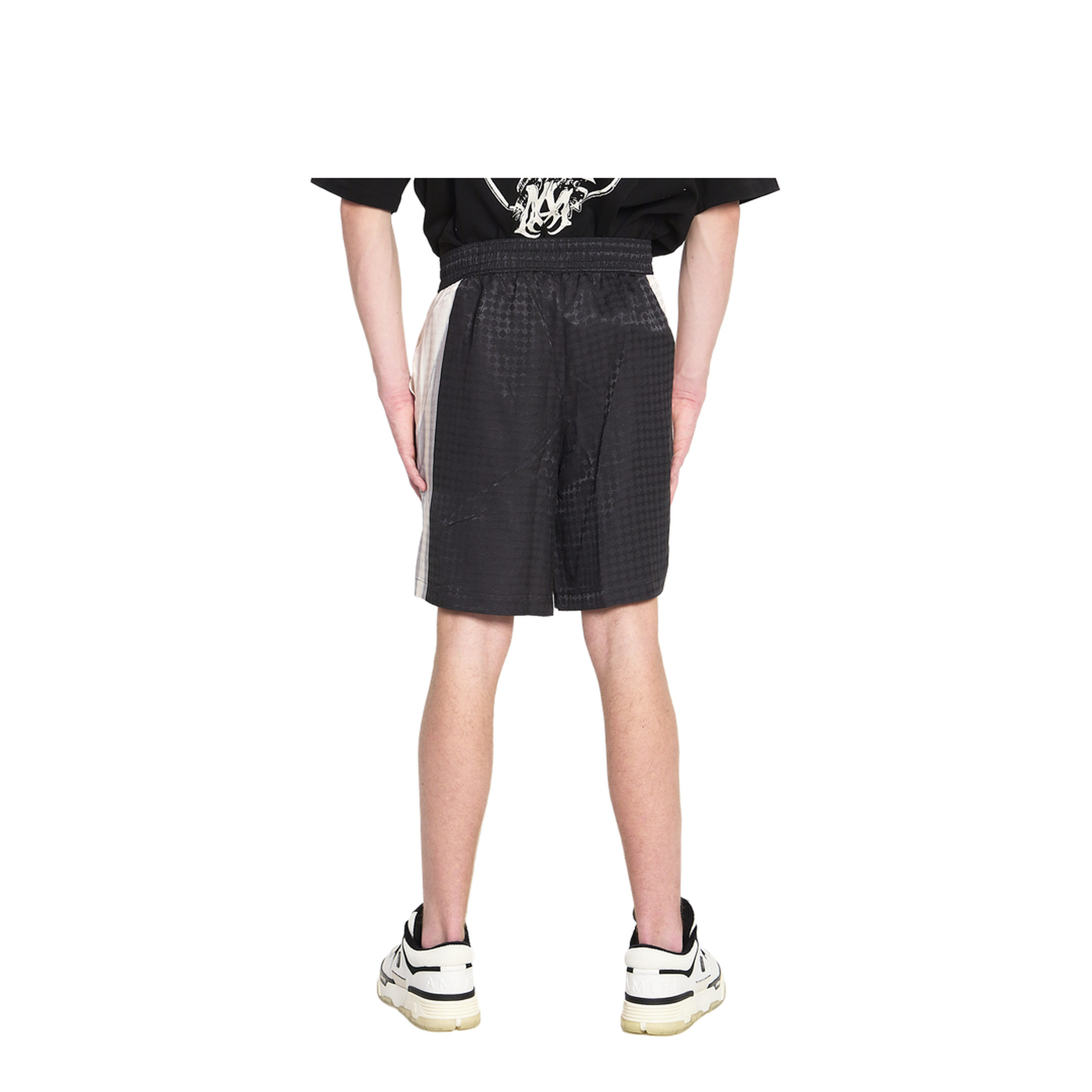 Black Ma Quad Drawstring Patterned Shorts