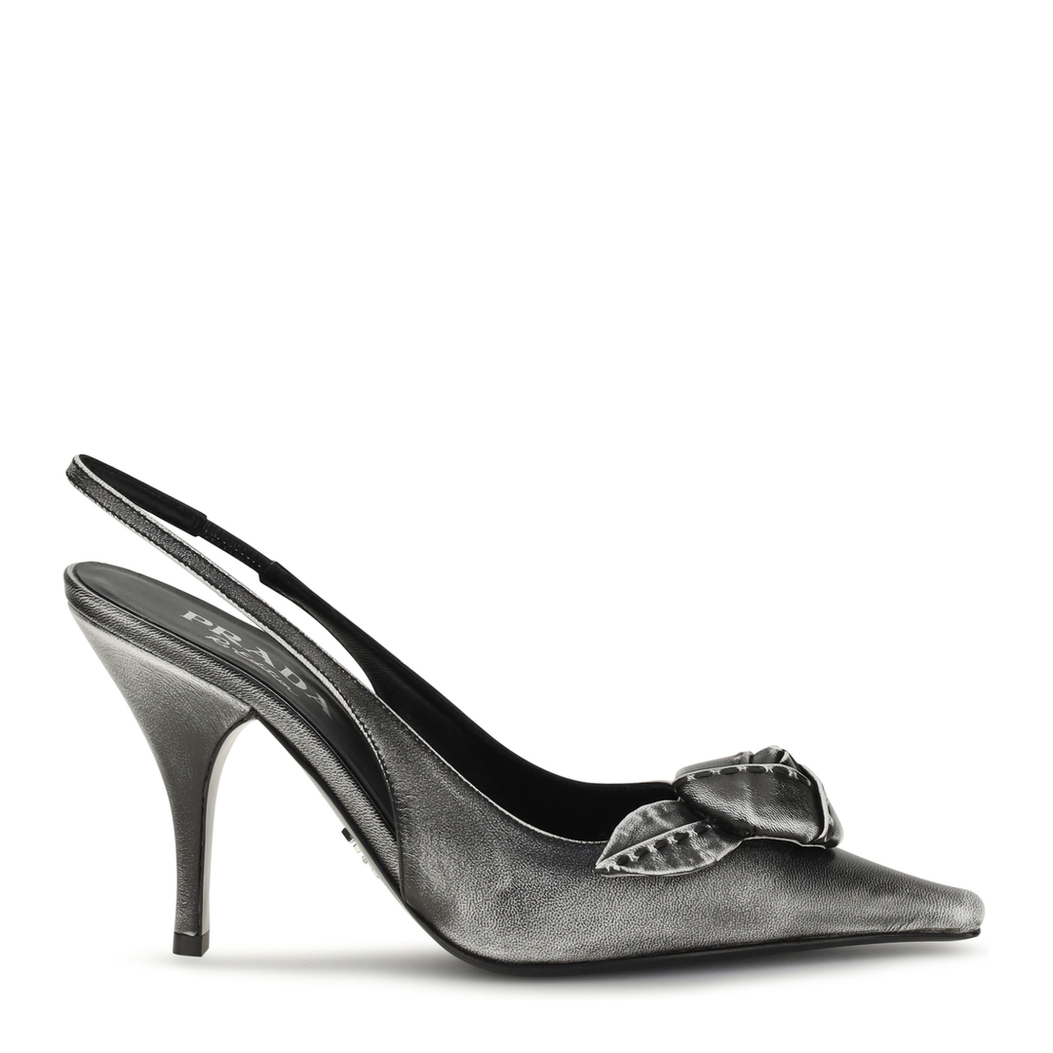 MAYFEYR - Prada - Floral Detail Leather Slingback Pumps - 1I713OF095P70