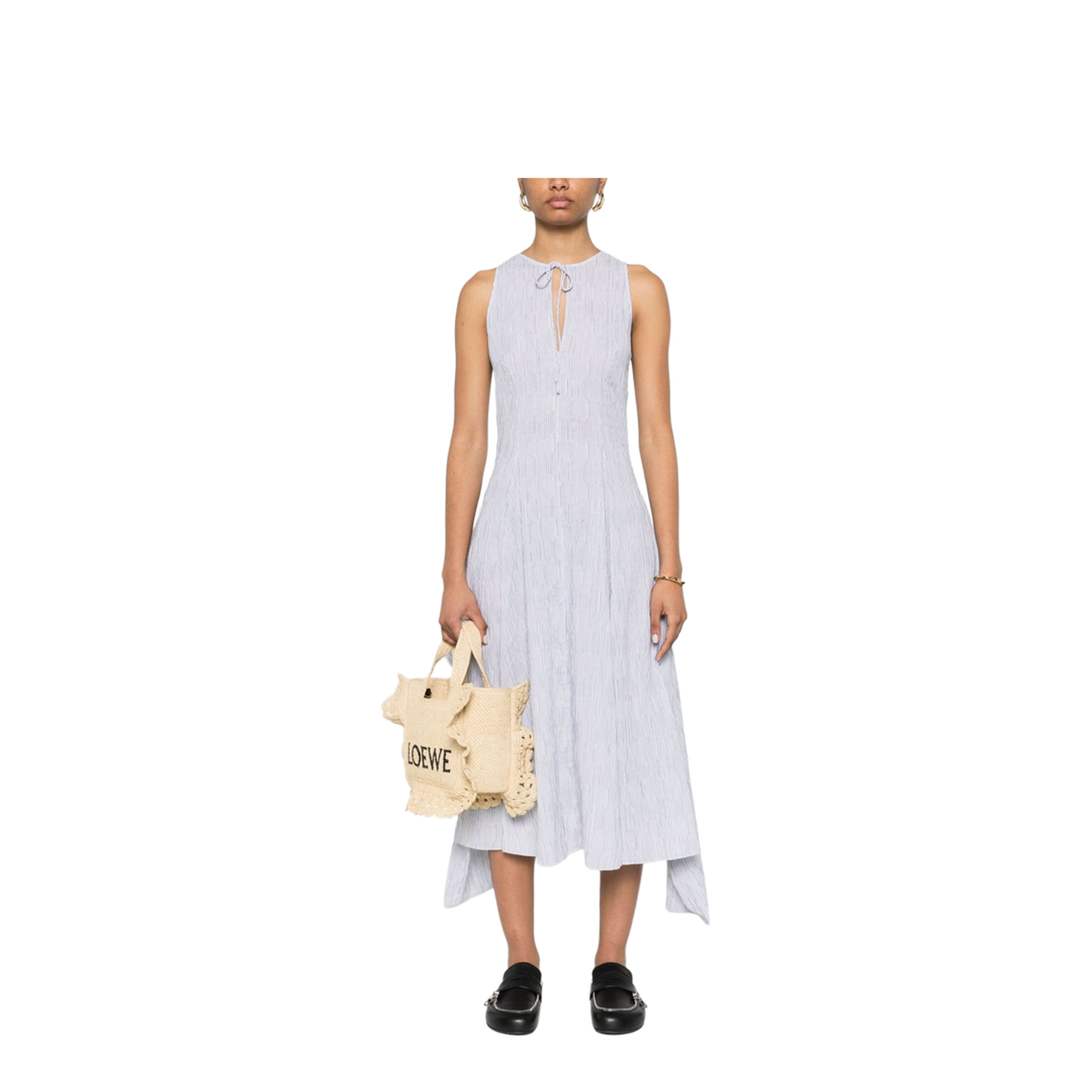 Cotton Blend Midi Dress