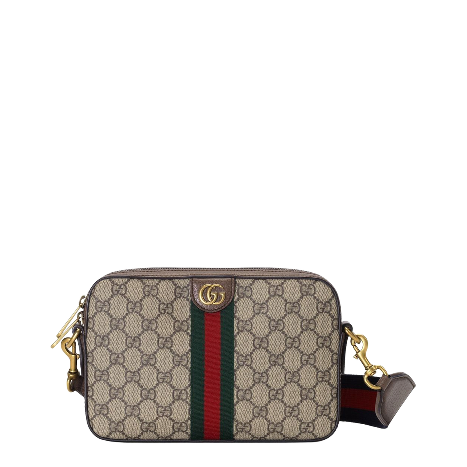 Ophidia Small Canvas Crossbody Bag - Beige