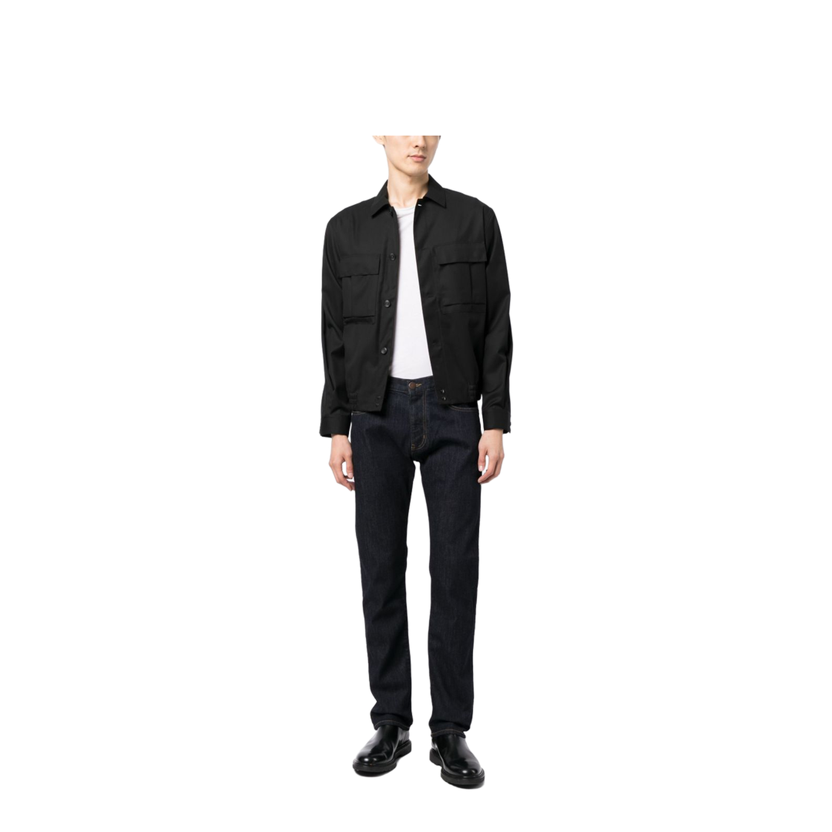Indigo Blue Stretch-Cotton Dark Wash Low-Rise Slim Cut Jeans