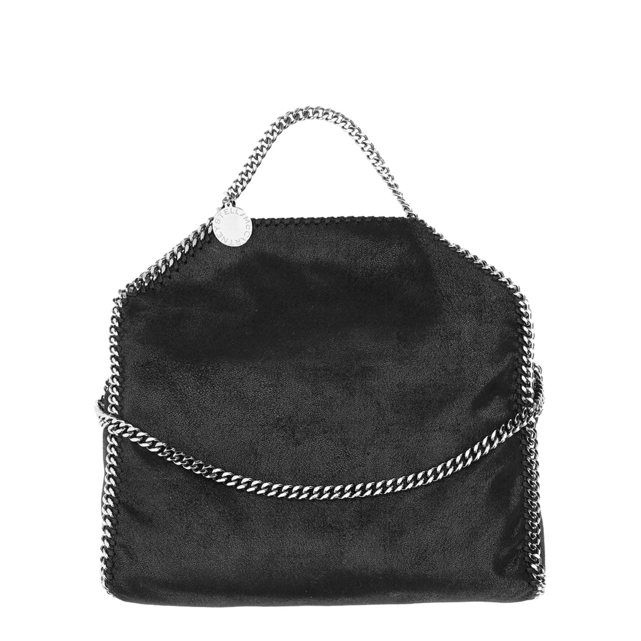 Falabella Fold-Over Shaggy Deer Tote Bag - Black