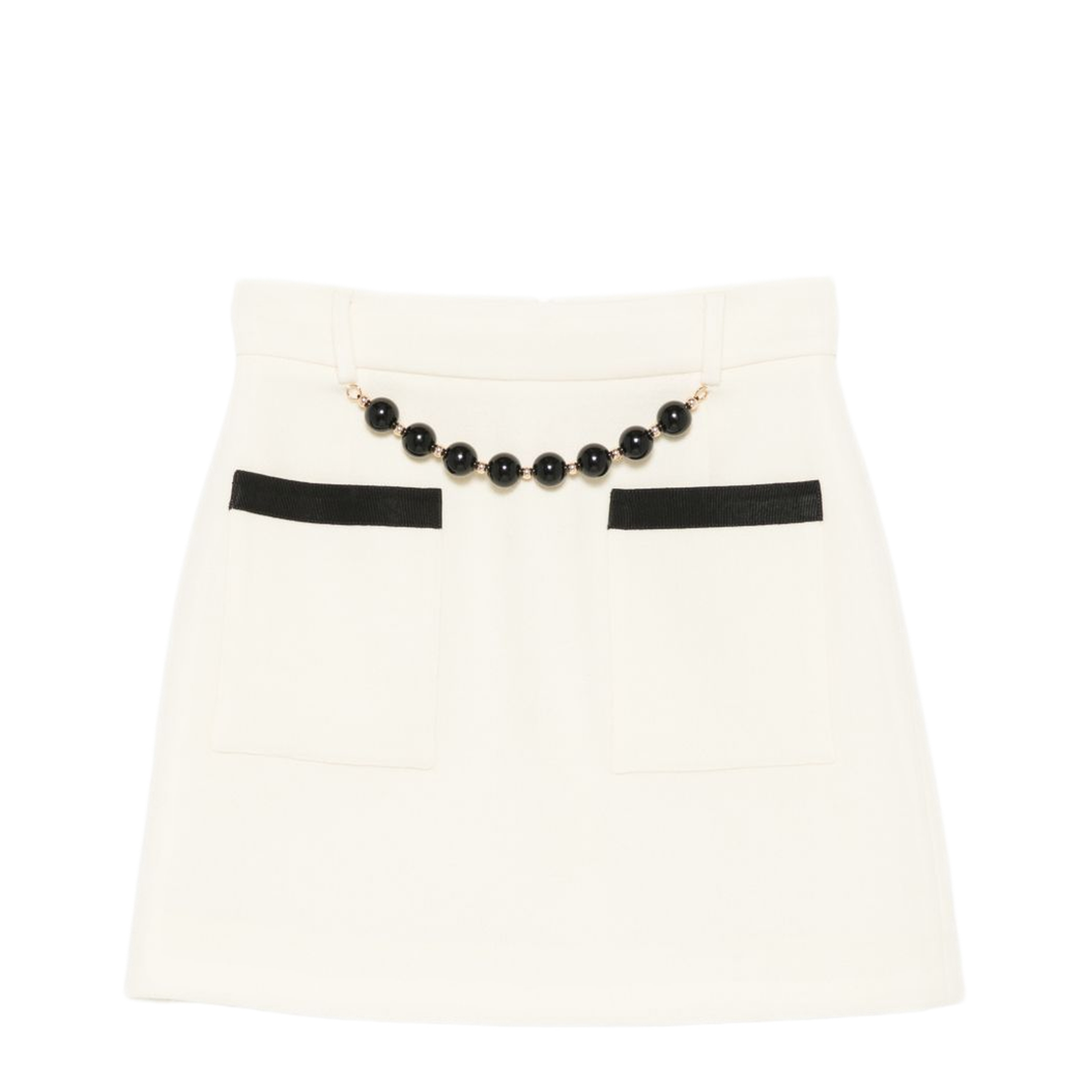 MAYFEYR - Alessandro Enriquez - White A Line Skirt With Bead Embellishment - SK81DCROFFWHITE