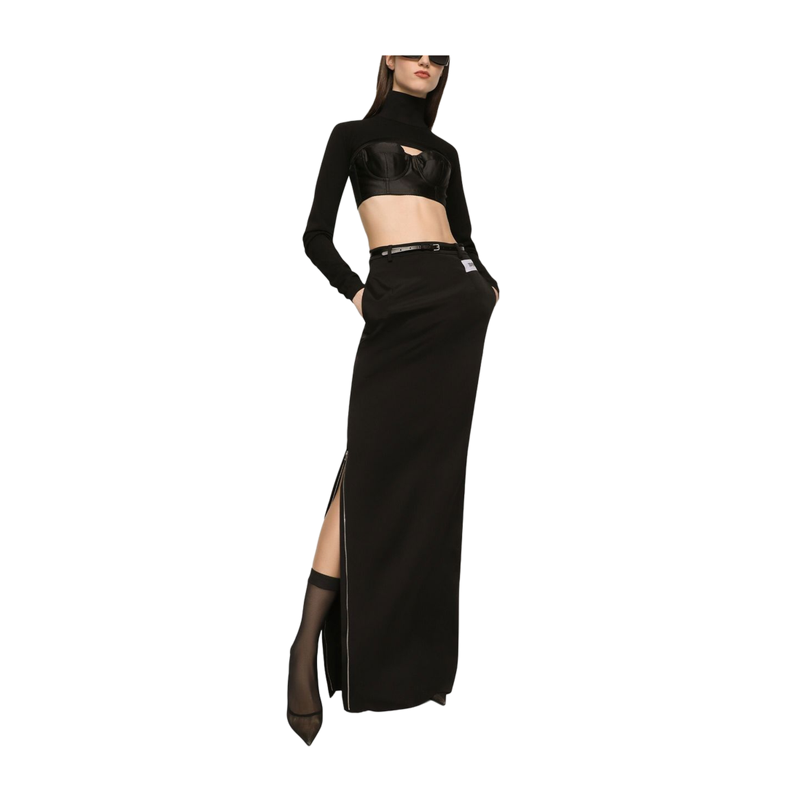 Cropped High-Neck Top