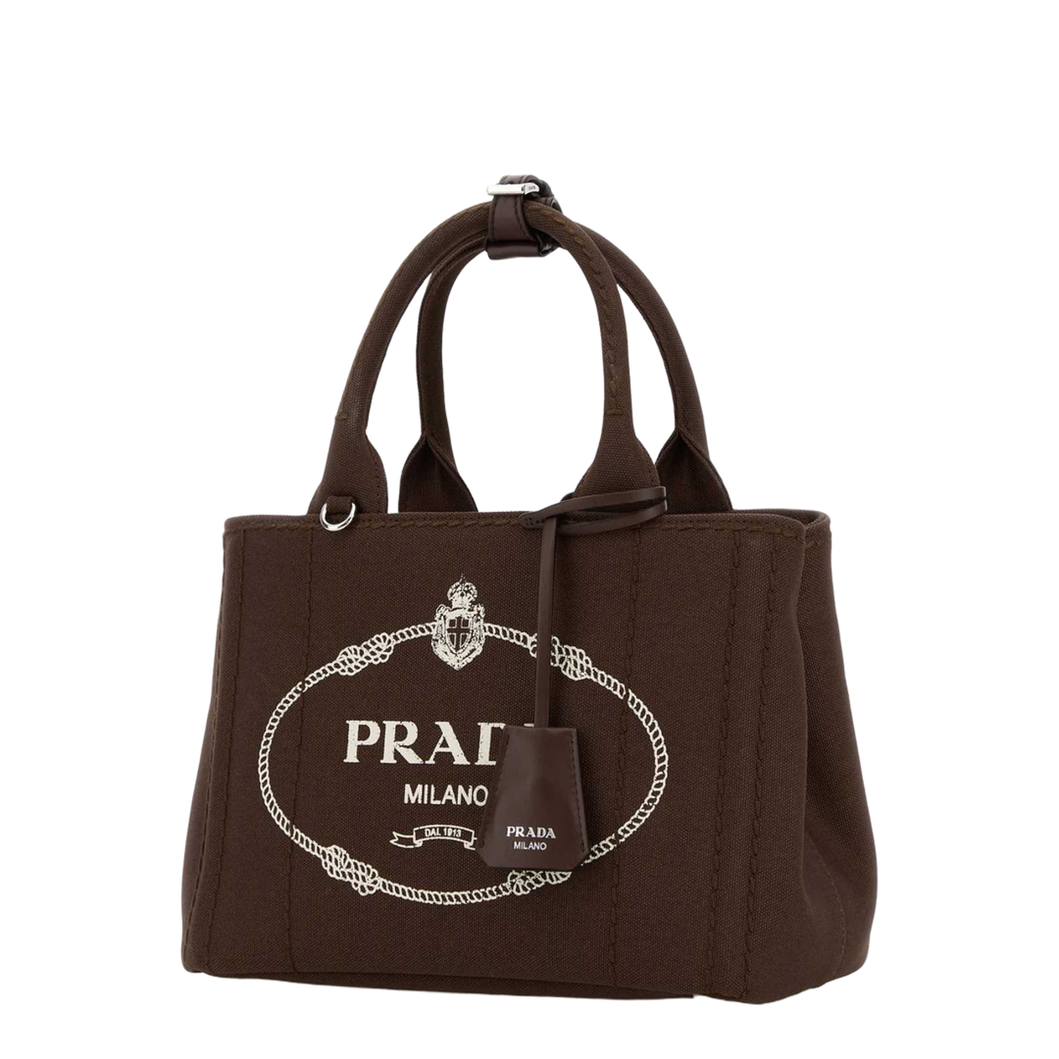 Brown Canvas Small Jardinière Handbag