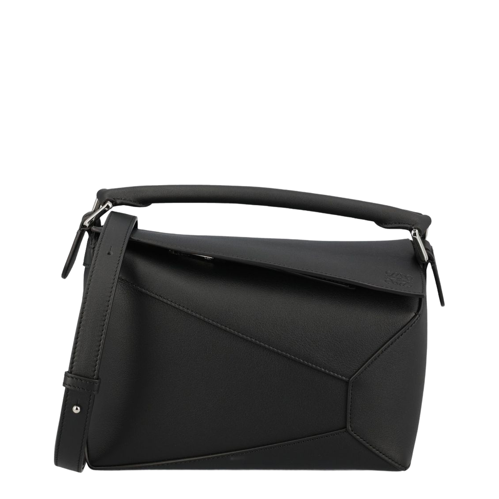 Small Puzzle Edge Bag in Soft Grained Calfskin Black