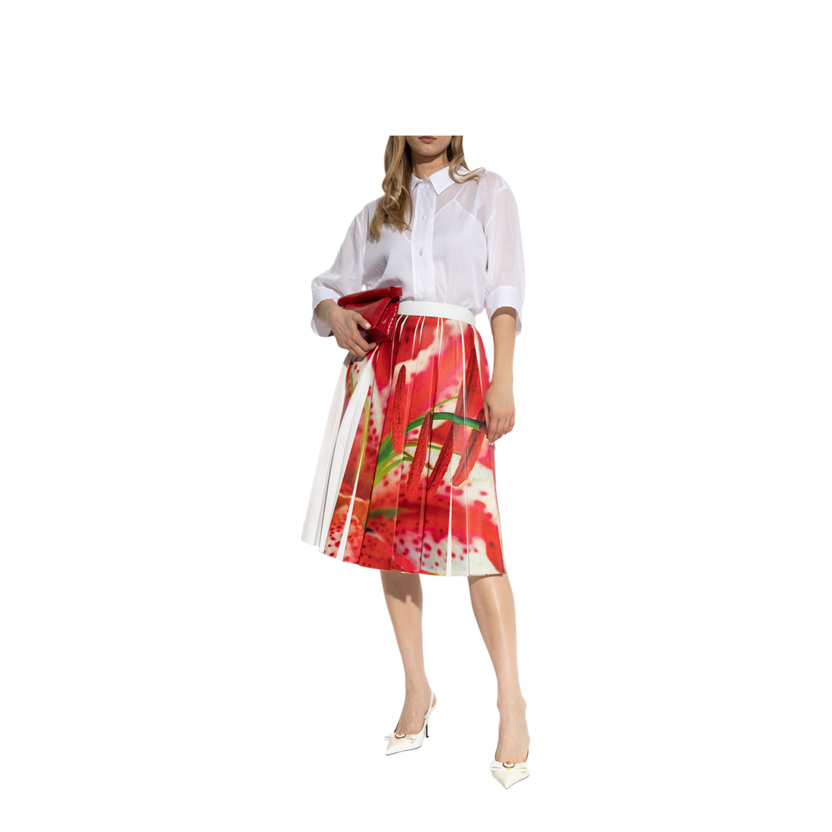 Pleated Skirt with Colorful Print