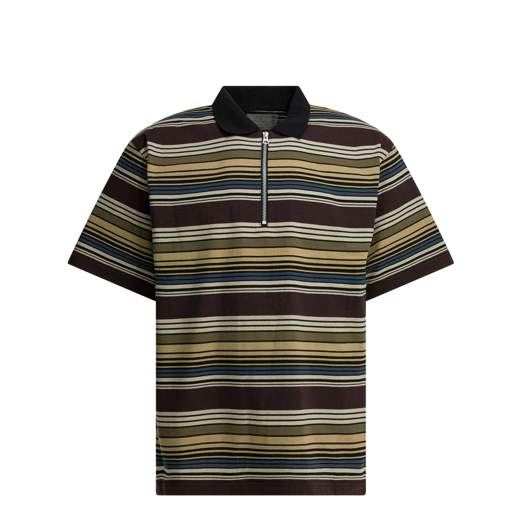 MAYFEYR - Sacai - Striped Buttonless Polo Shirt - 26-03984M615